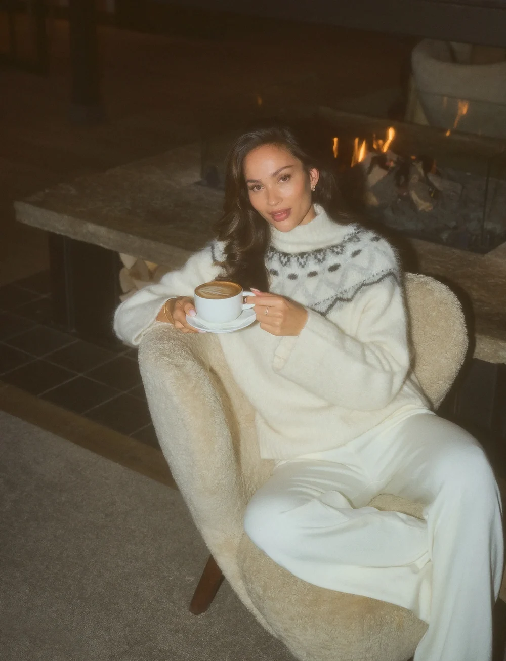 Twist & Tango - Champoluc Knitted Sweater - striktrøjer - fair isle white - 3