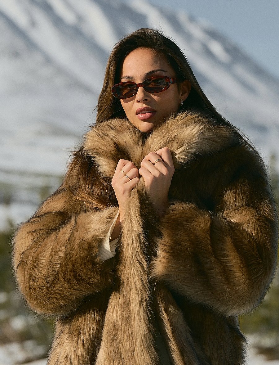 Twist & Tango - Ylva Faux Fur Coat - shifting brown - 0