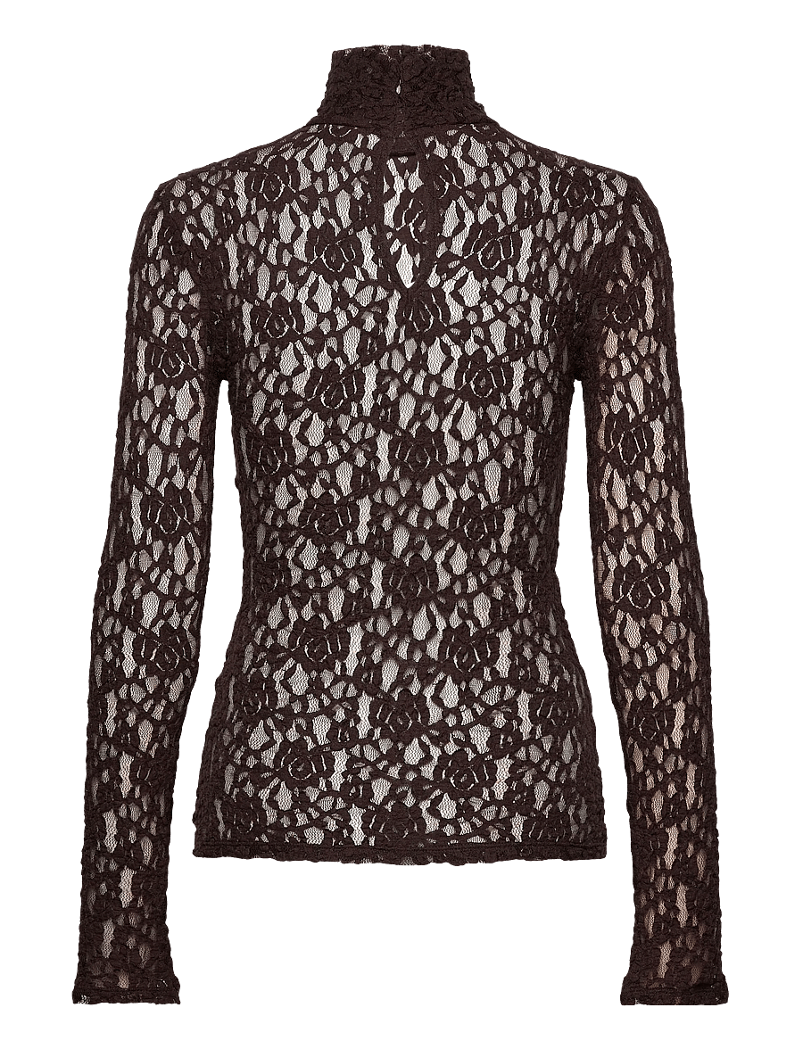 Twist & Tango - Mariana Lace Top - langärmlige tops - mocha brown - 1