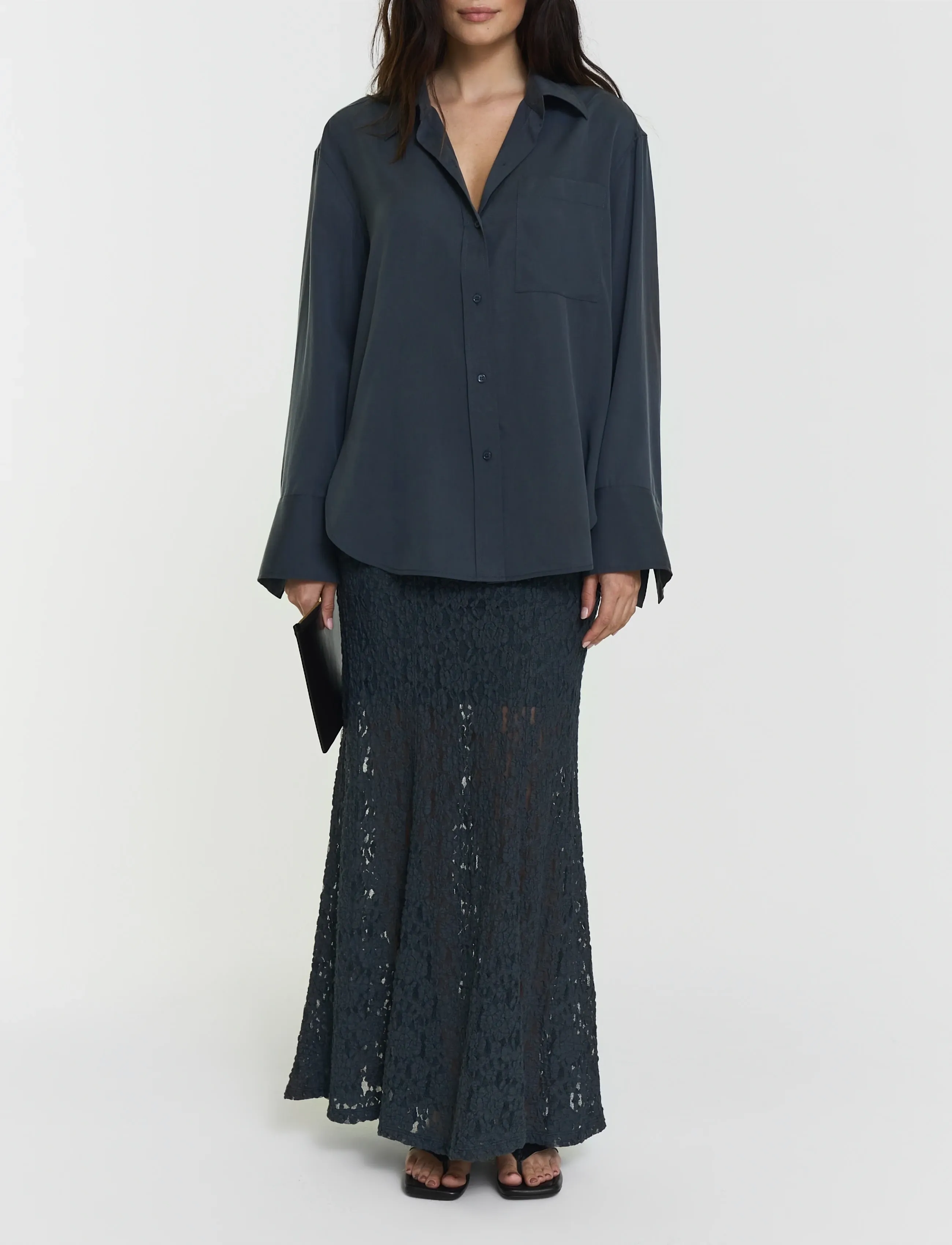 Twist & Tango Akasha Lace Skirt, M, Röcke, Grau - Maxi Frauen
