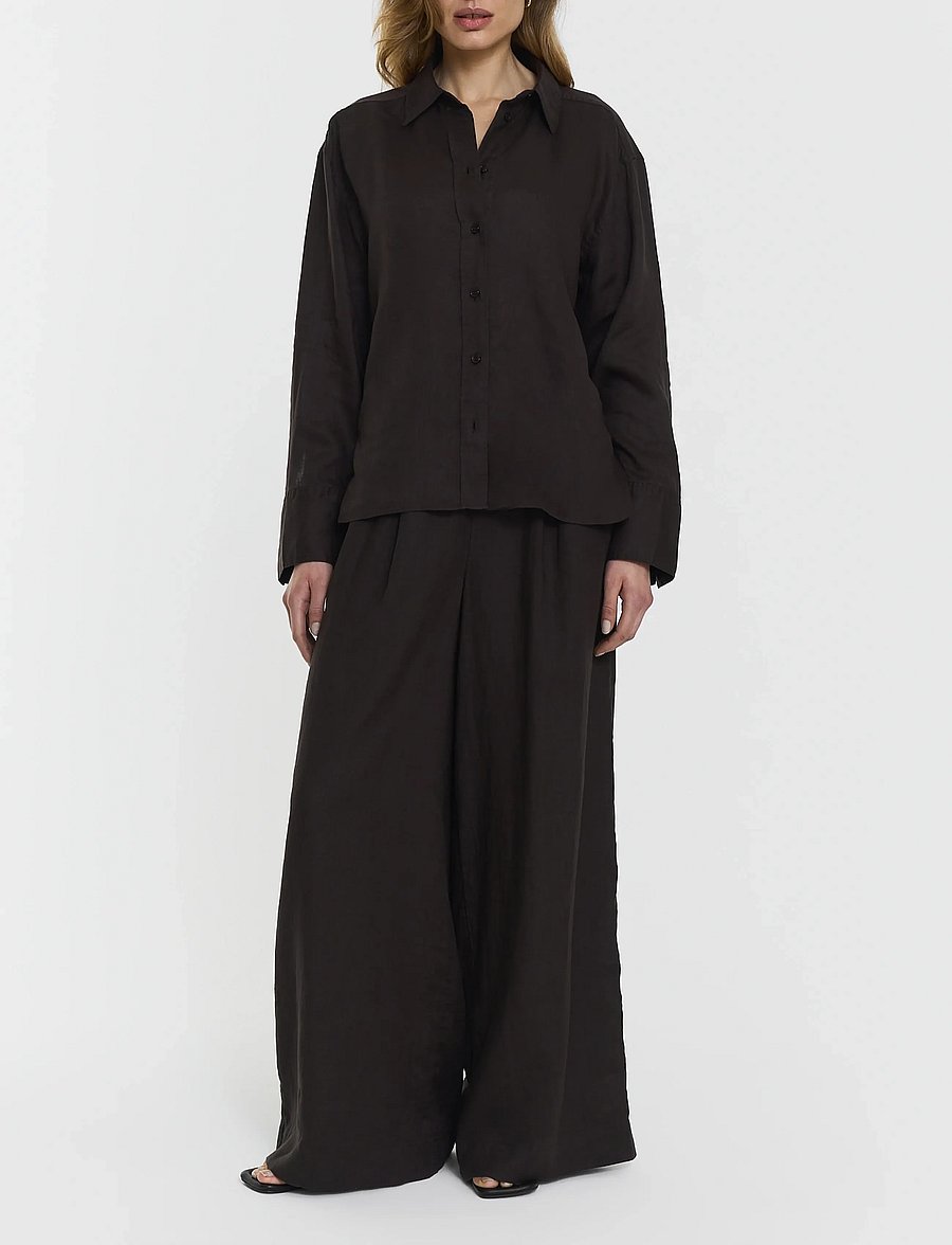 Twist & Tango - Aprilia Linen Trousers - leinenhosen - coffee - 0