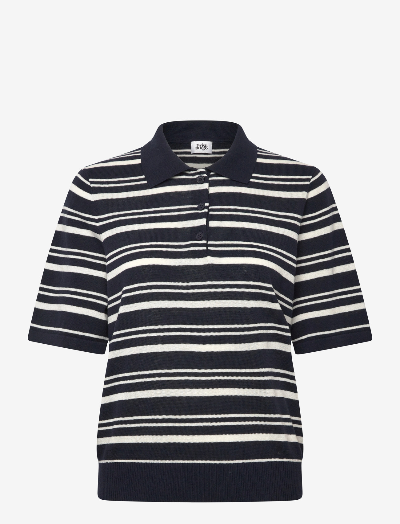 Twist & Tango - Leonelle Polo Knit Jumper - jumpers - navy white stripe - 1