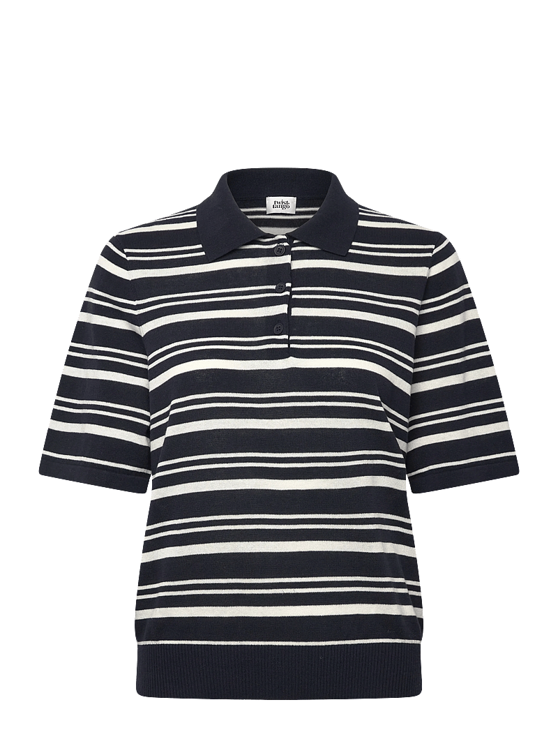 Twist & Tango - Leonelle Polo Knit Jumper - pullover - navy white stripe - 1