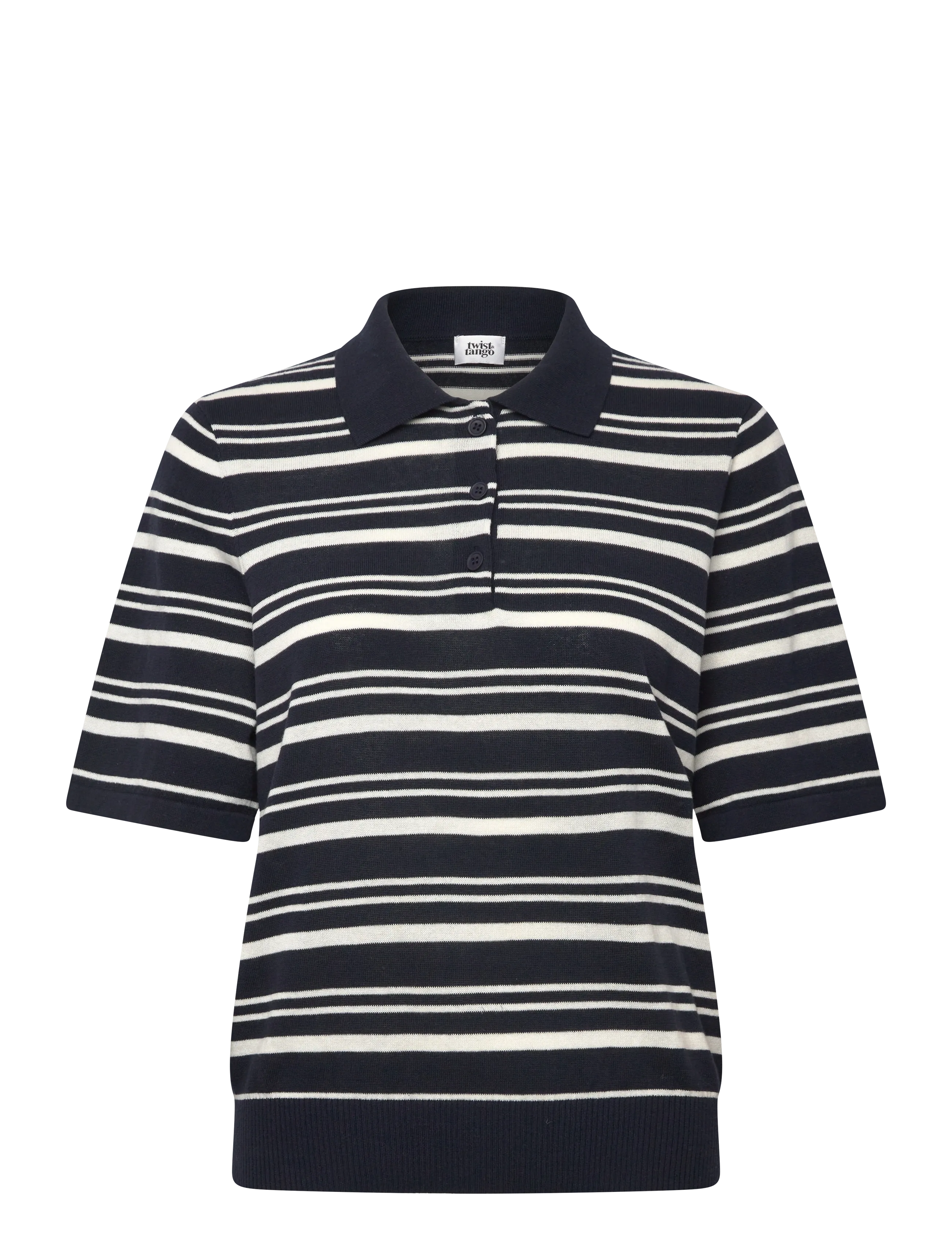 Twist & Tango Leonelle Polo Knit Jumper - Pullover - NAVY WHITE STRIPE / navy