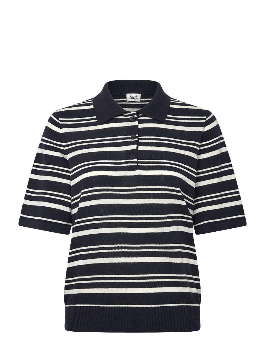Twist & Tango - Leonelle Polo Knit Jumper - pullover - navy white stripe - 1