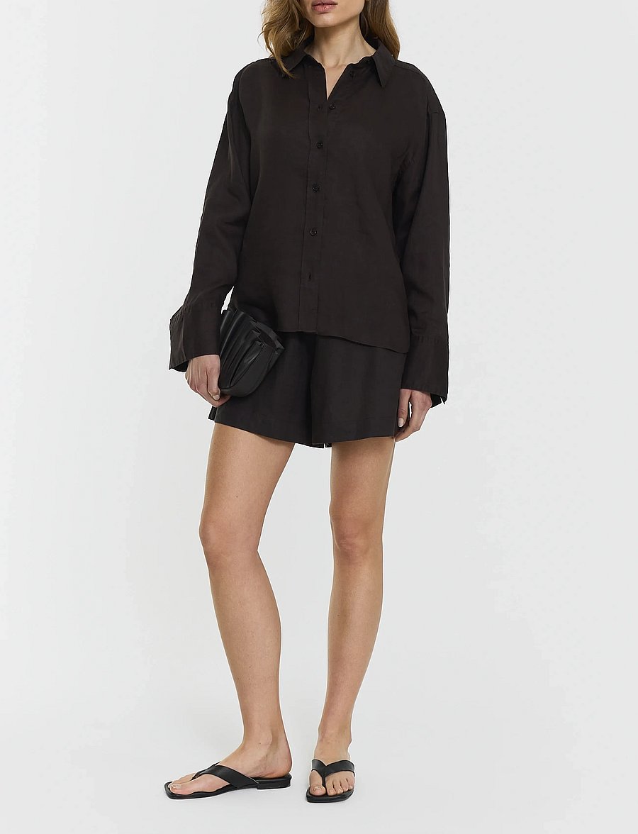 Twist & Tango - Melody Linen Shorts - linneshorts - coffee - 0