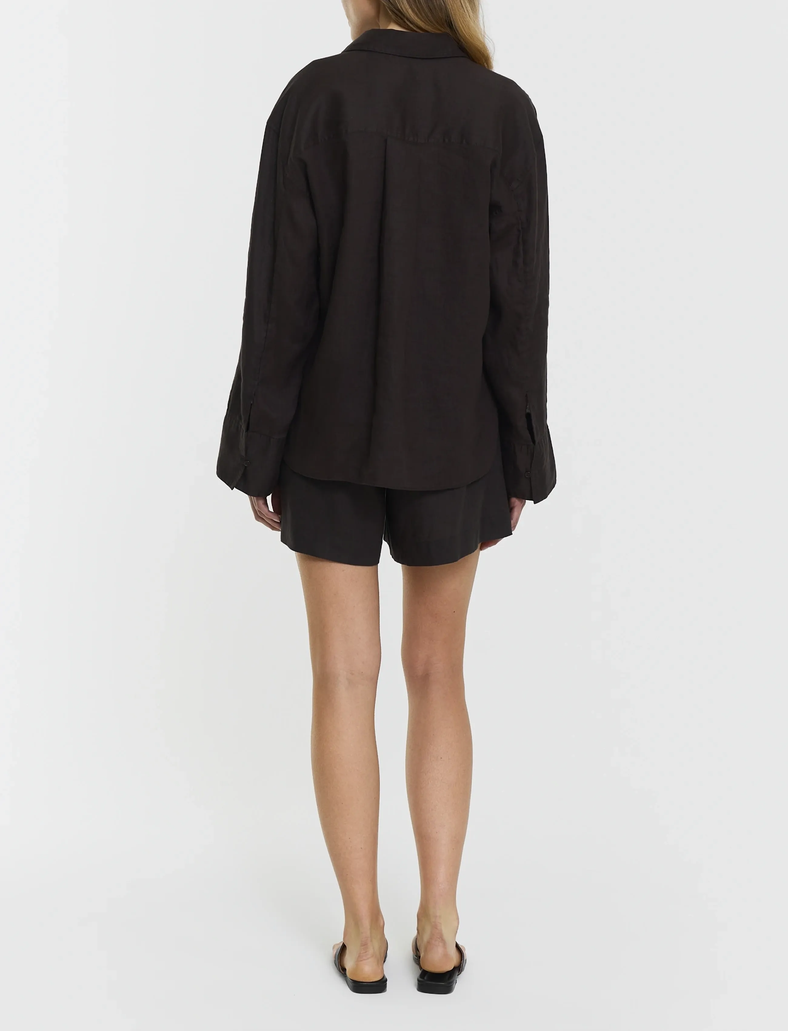 Twist & Tango - Melody Linen Shorts - linneshorts - coffee - 4