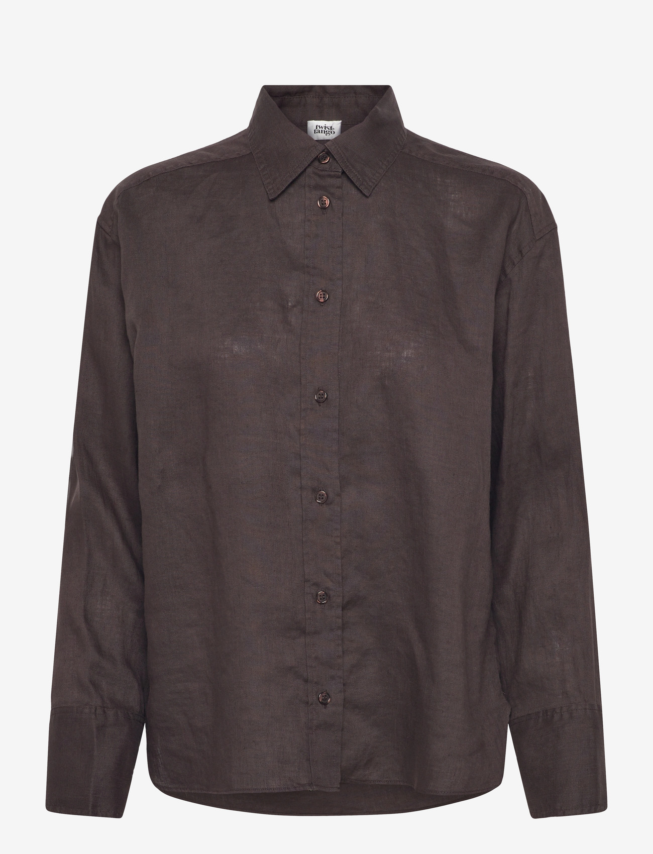 Twist & Tango - Evianna Linen Shirt - hørskjorter - coffee - 0