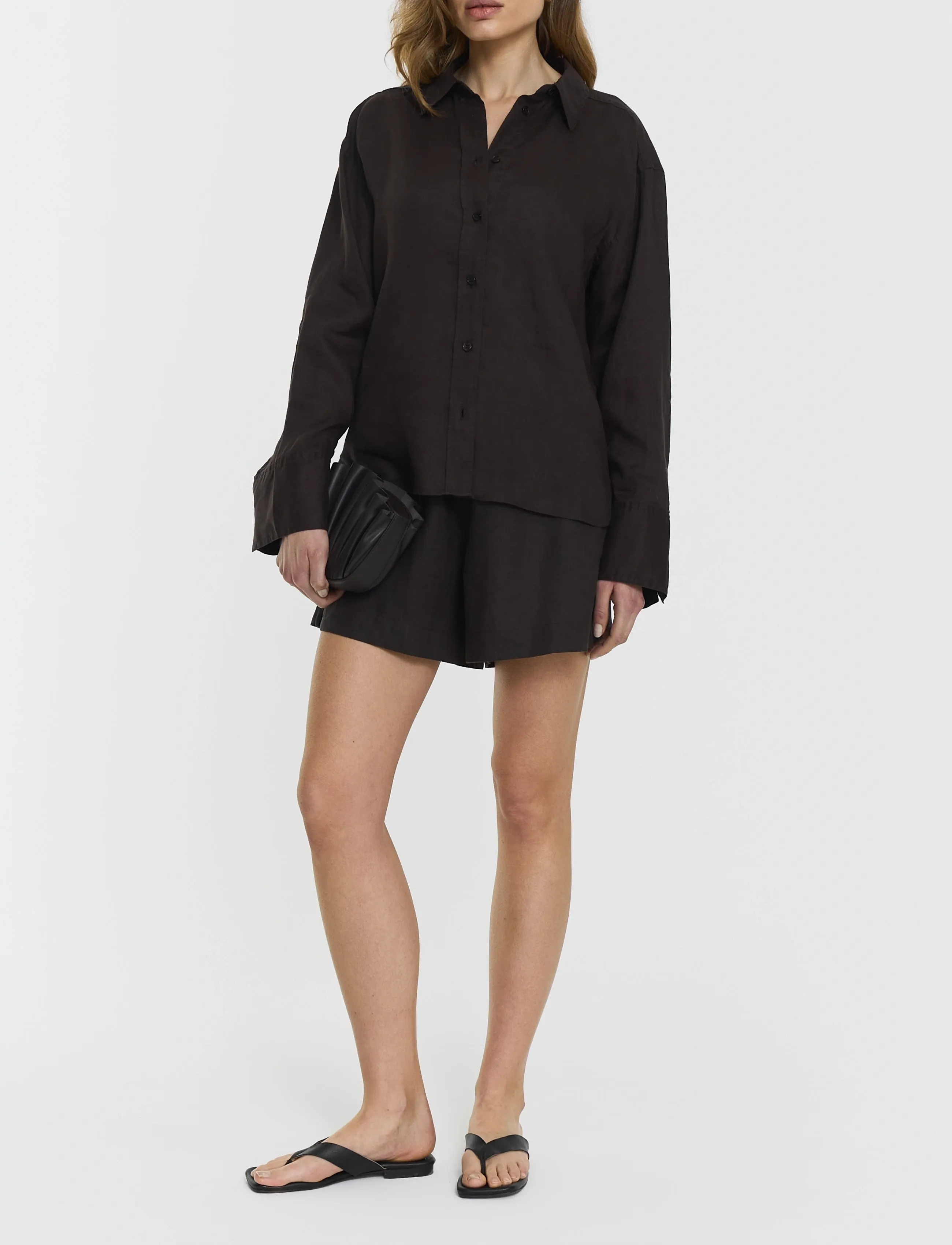 Twist & Tango Evianna Linen Shirt - Shirts - COFFEE / brown