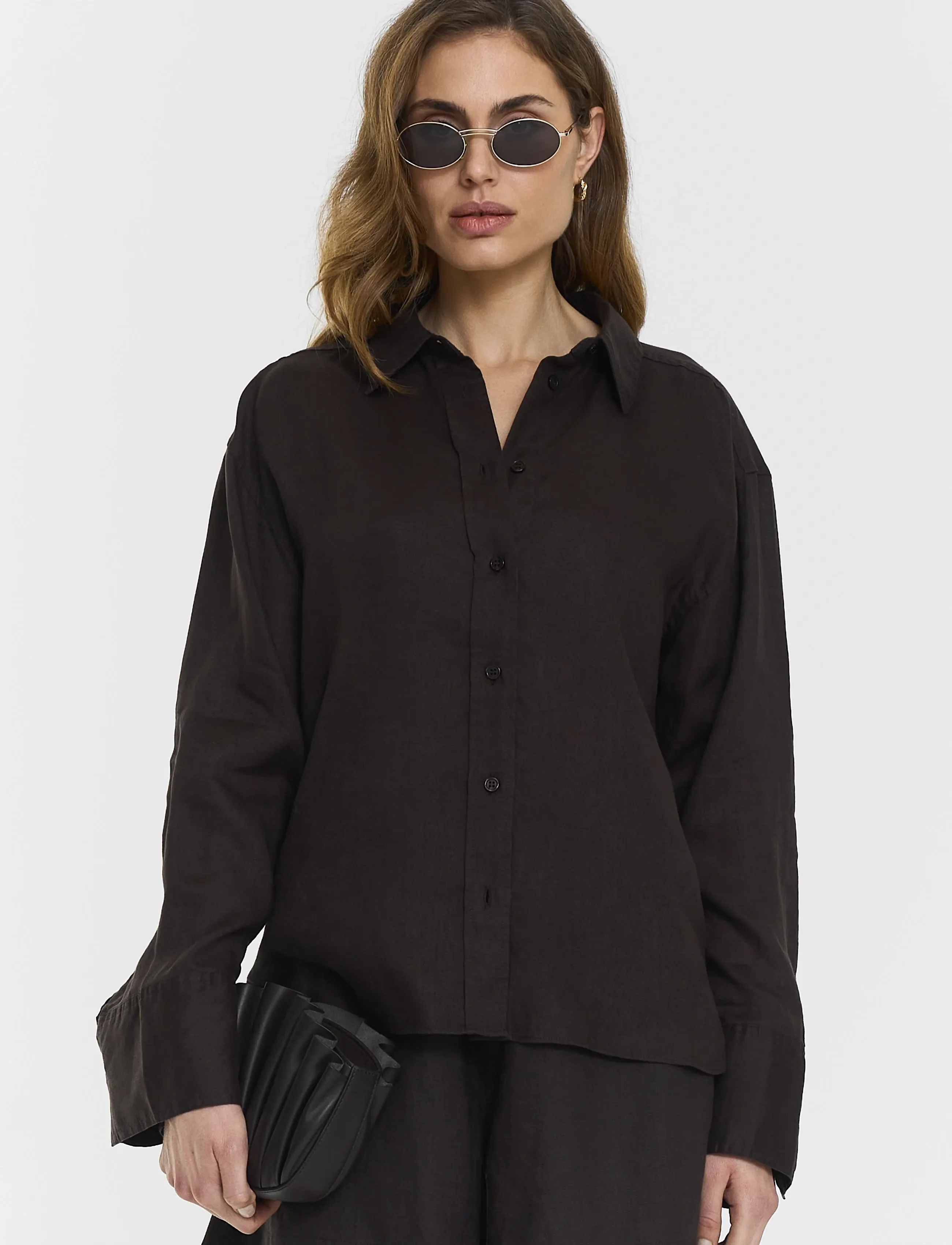 Twist & Tango - Evianna Linen Shirt - linased särgid - coffee - 3