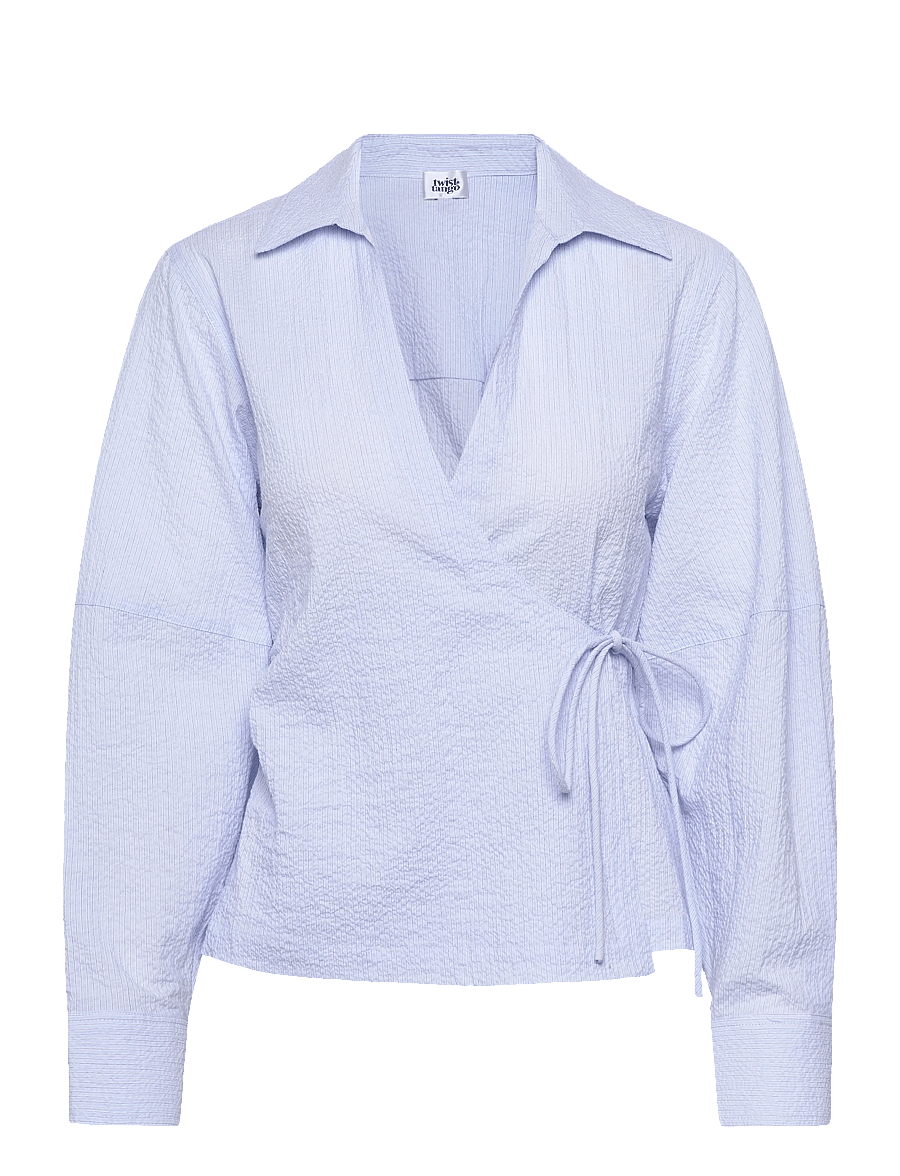 Twist & Tango - Mella Wrap Shirt - langärmlige hemden - blue stripe - 1