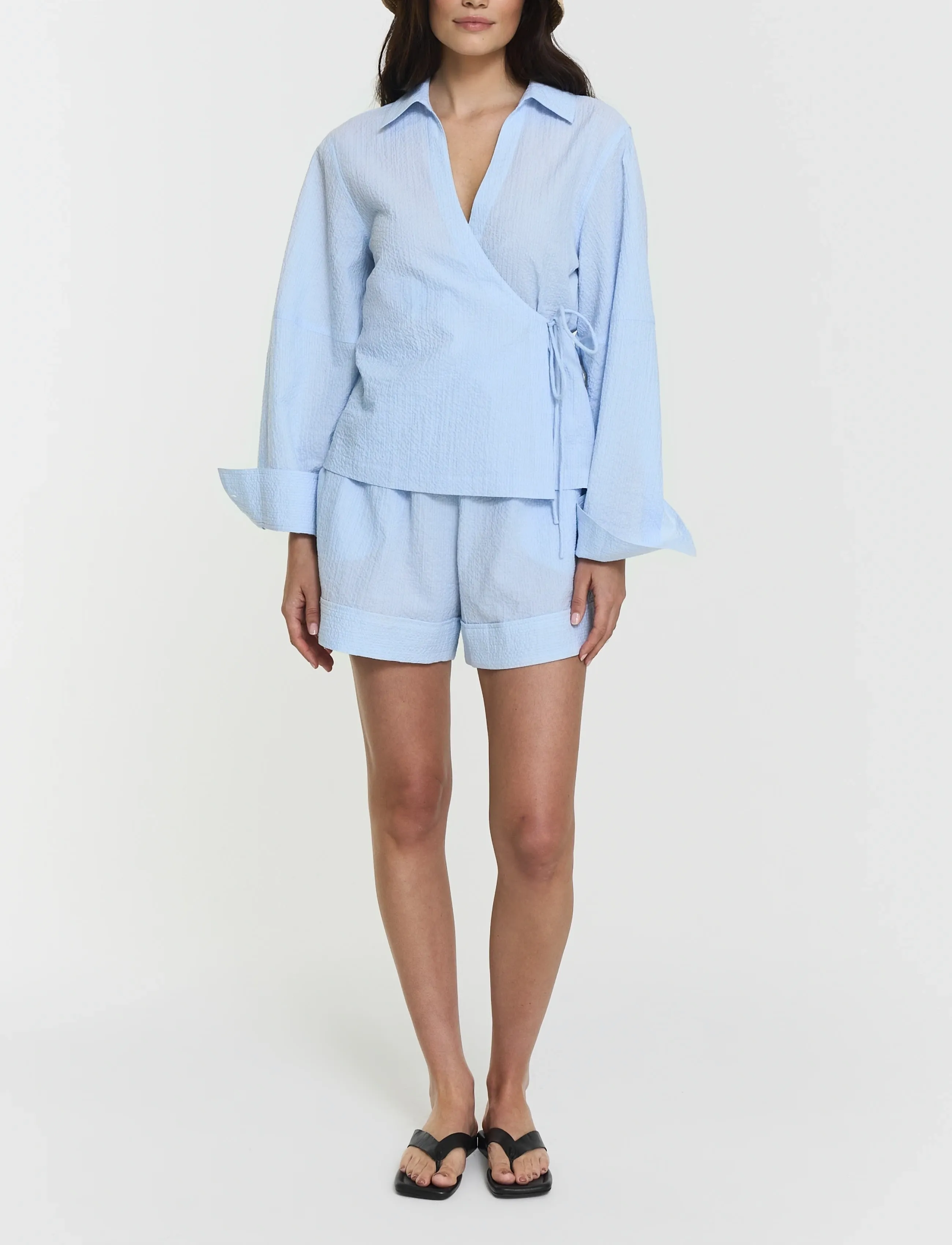 Twist & Tango Mella Wrap Shirt, 40, Shirts, Blau - Long-sleeved, Frauen