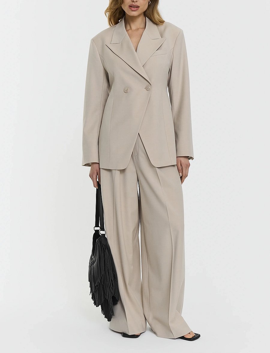 Twist & Tango - Naama Blazer - dobbeltradede blazere - lt beige mÉlange - 0