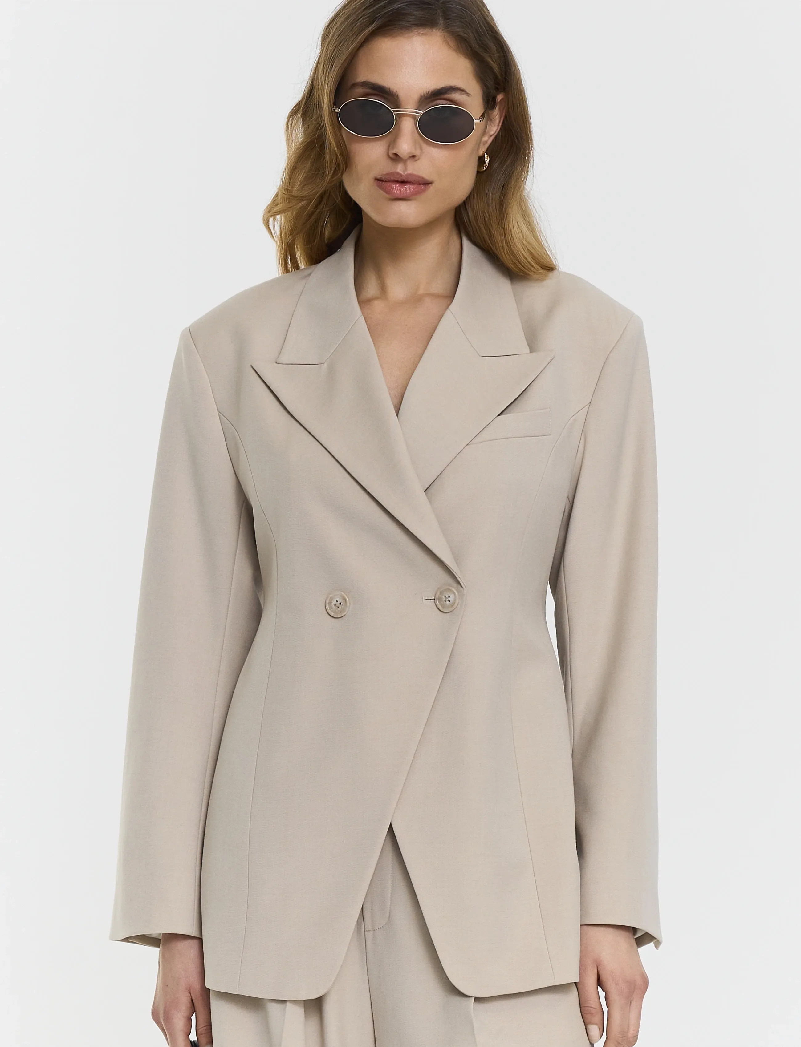 Twist & Tango - Naama Blazer - dobbeltradede blazere - lt beige mÉlange - 3