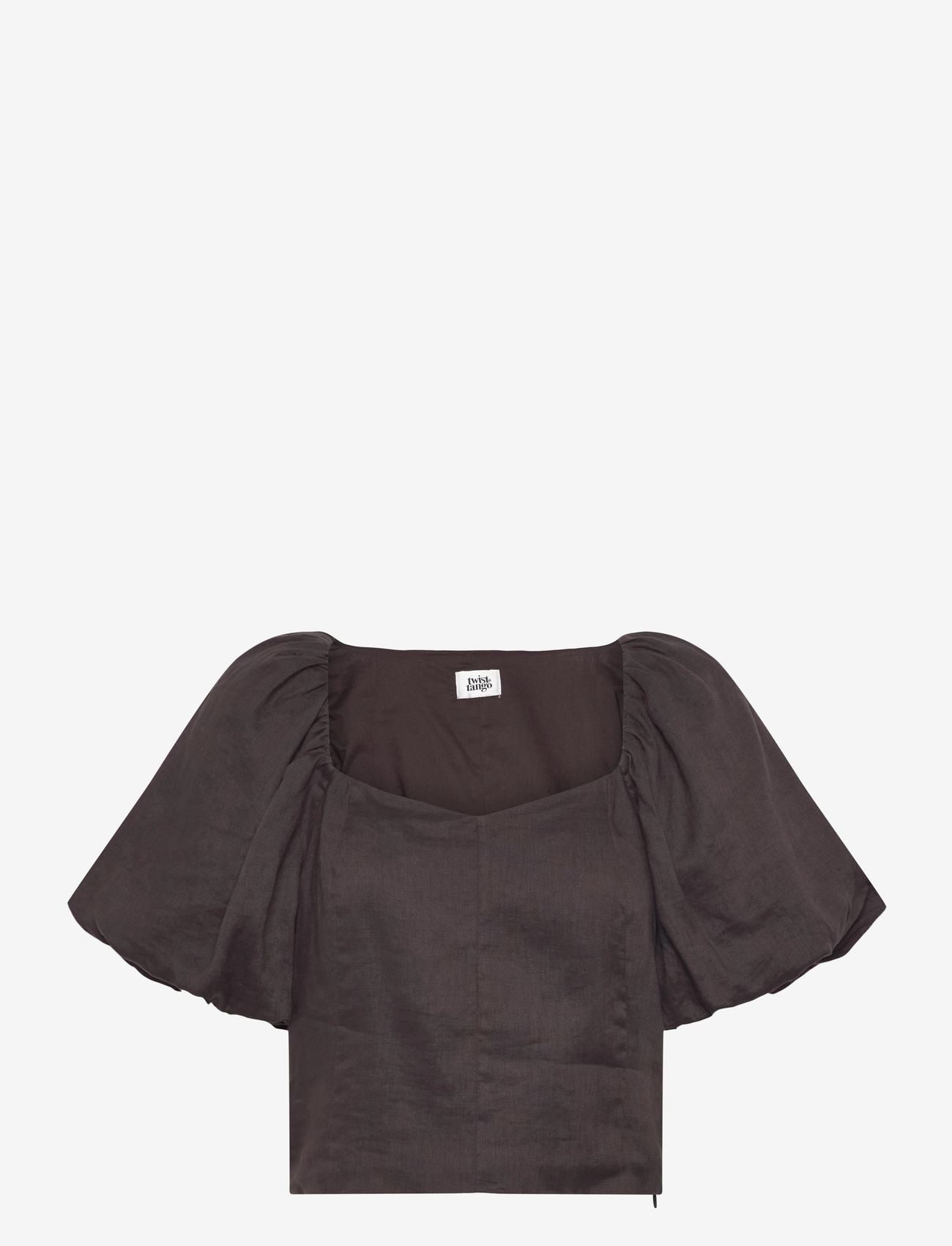 Twist & Tango - Audrina Linen Top - lühikeste varrukatega pluusid - coffee - 1