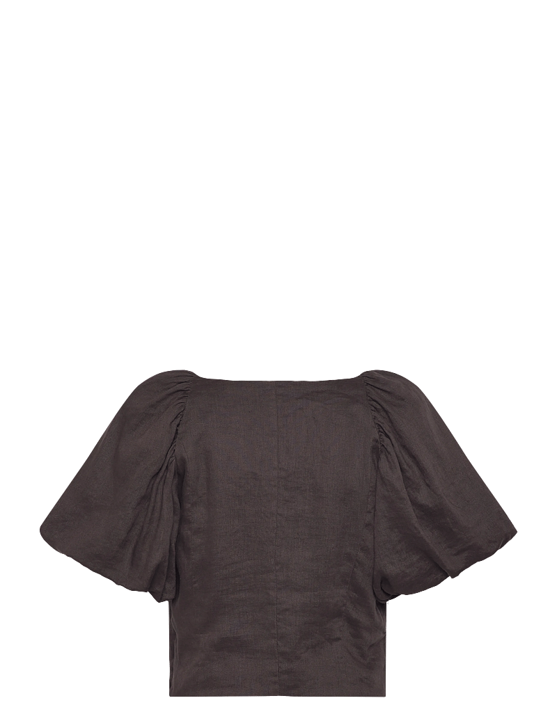 Twist & Tango - Audrina Linen Top - lühikeste varrukatega pluusid - coffee - 2