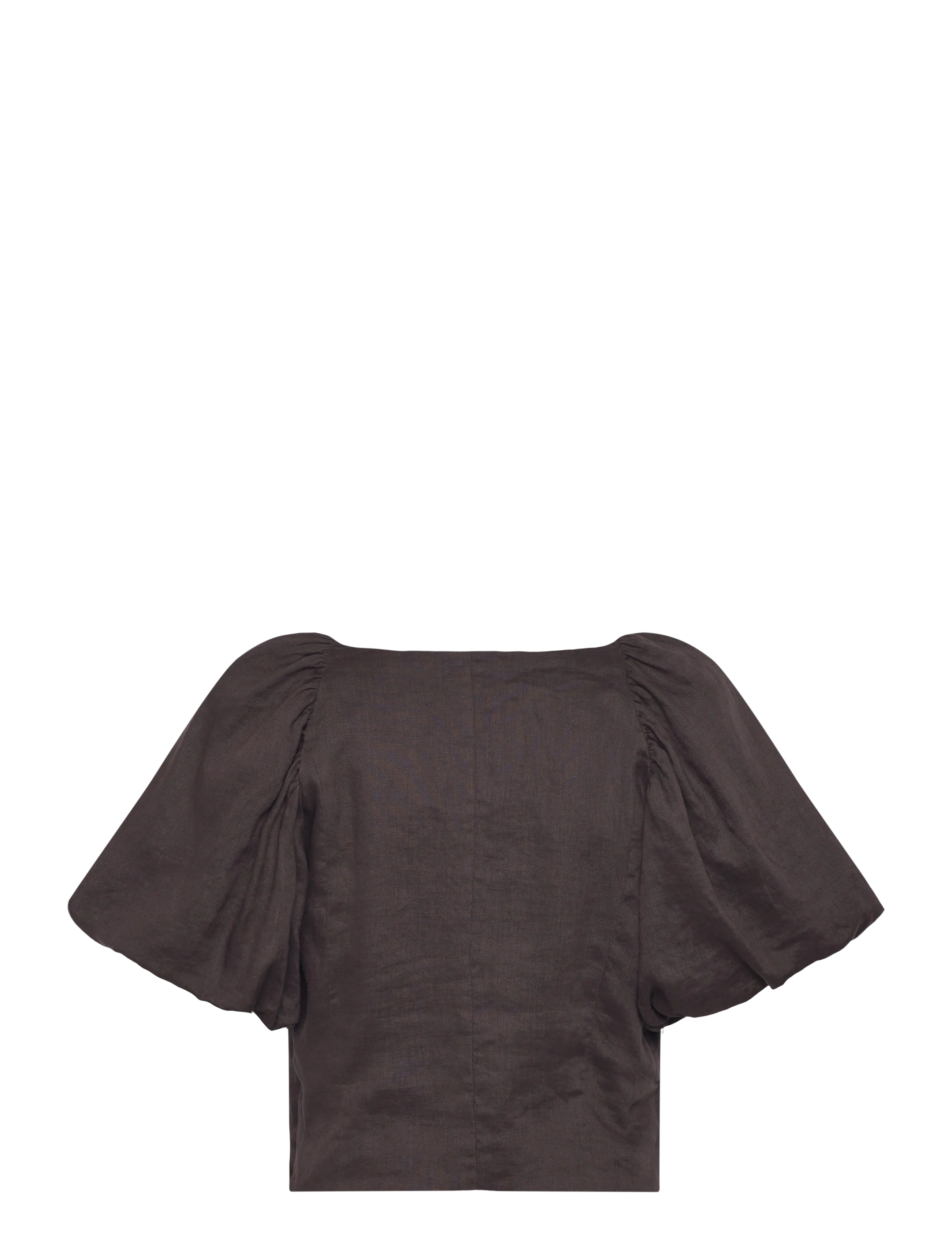 Twist & Tango - Audrina Linen Top - short-sleeved blouses - coffee - 2