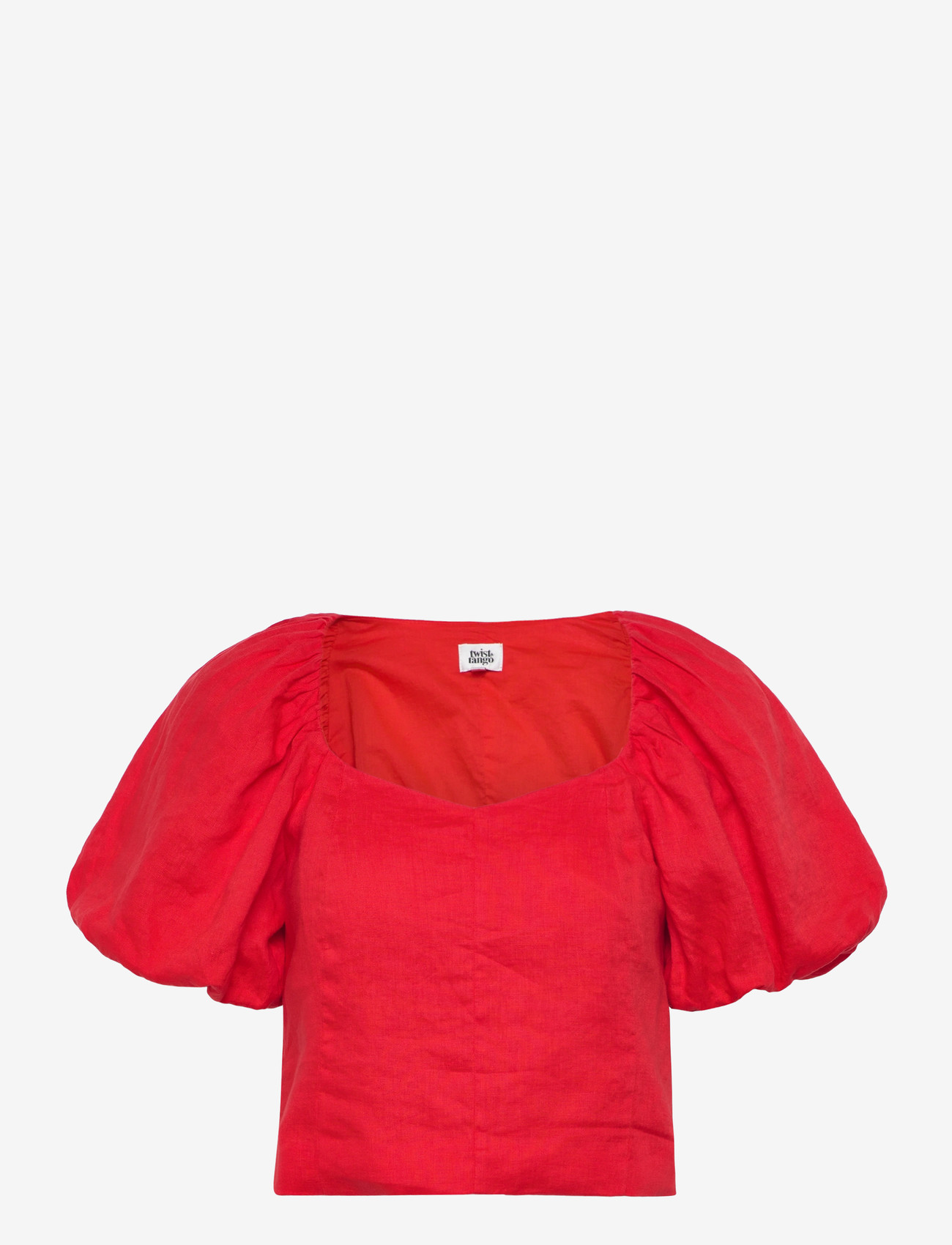 Twist & Tango - Audrina Linen Top - kurzämlige blusen - poppy red - 0