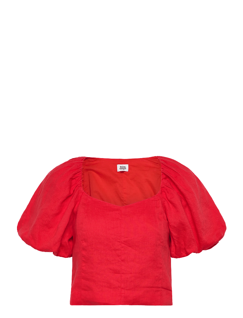 Twist & Tango - Audrina Linen Top - kurzämlige blusen - poppy red - 0