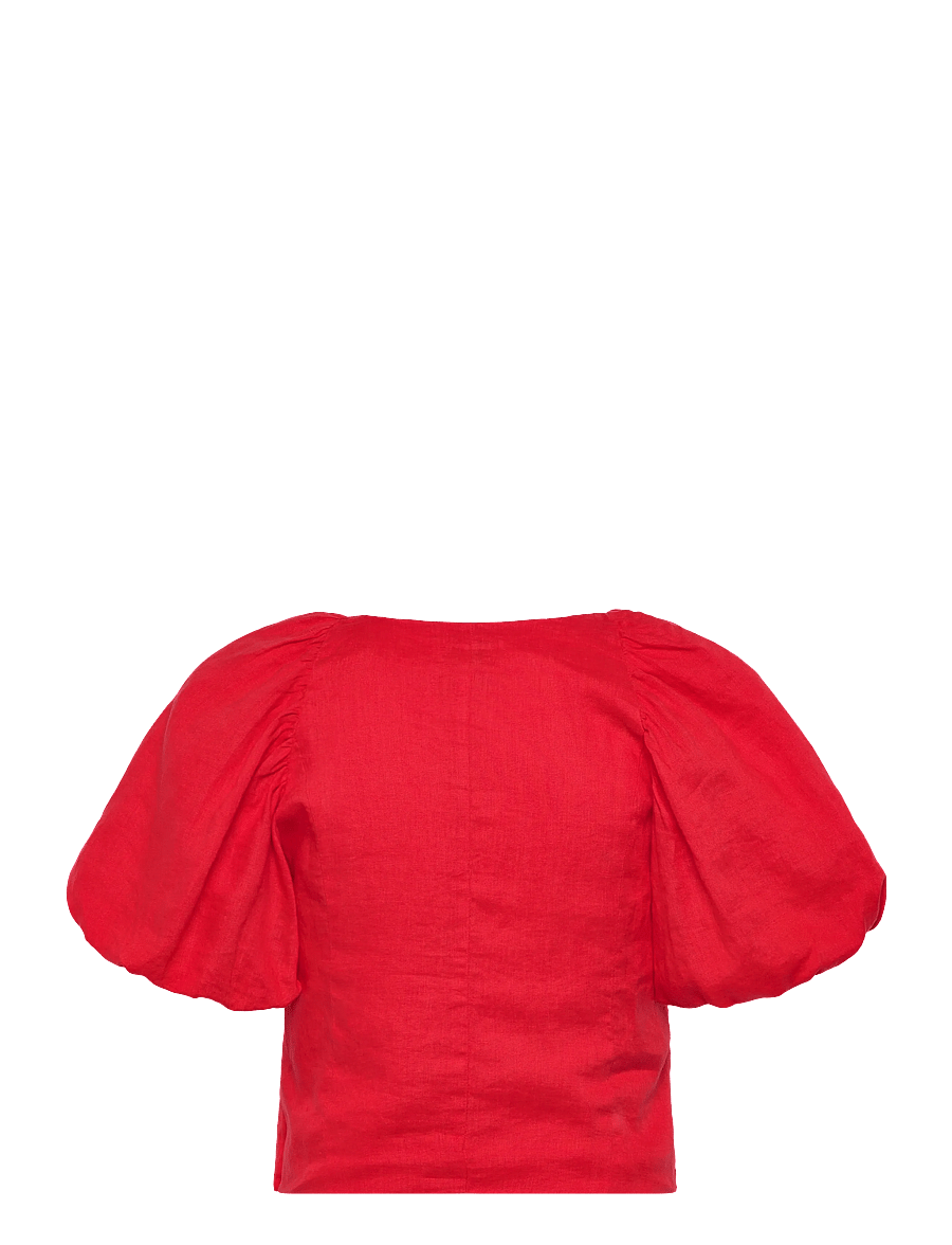 Twist & Tango - Audrina Linen Top - kortærmede bluser - poppy red - 2