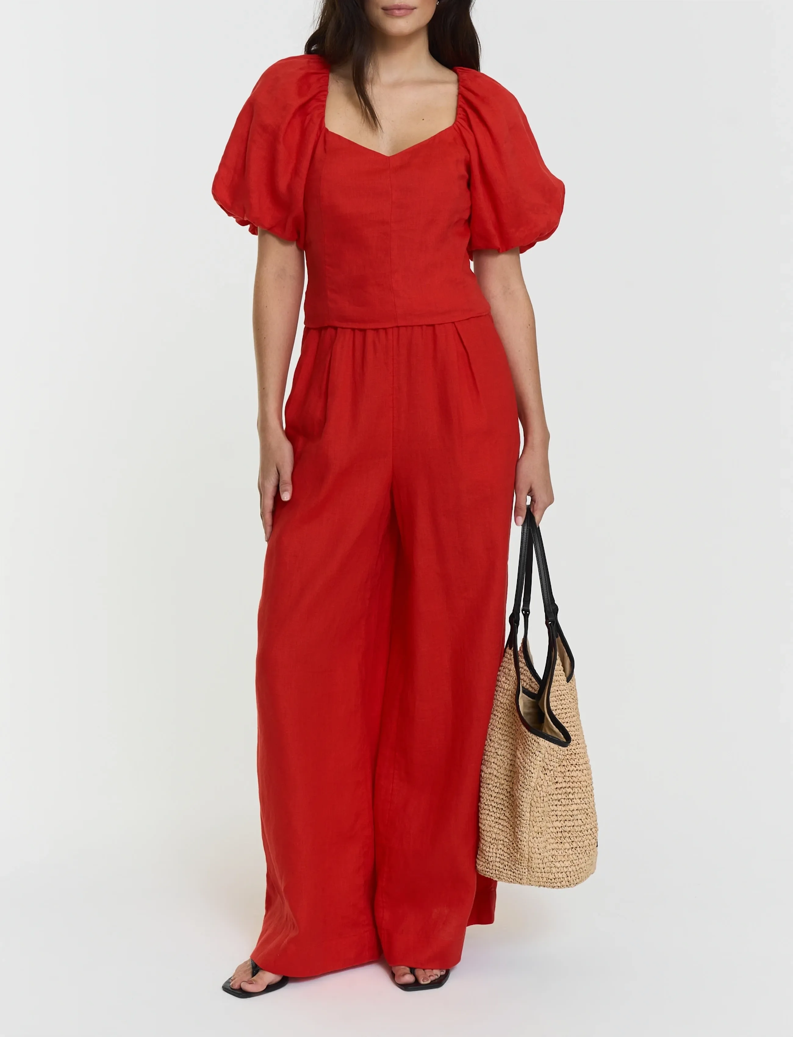 Twist & Tango Audrina Linen Top - Blusen - POPPY RED / red