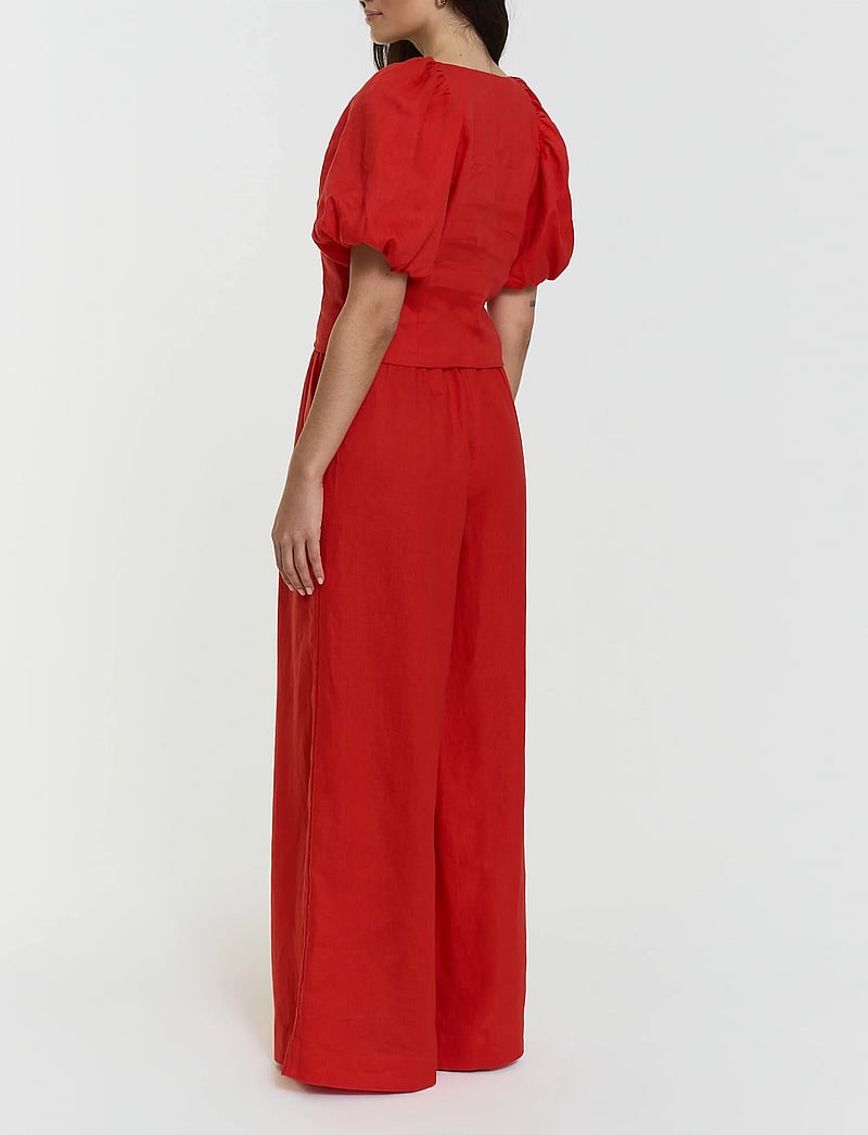 Twist & Tango - Audrina Linen Top - kortærmede bluser - poppy red - 4