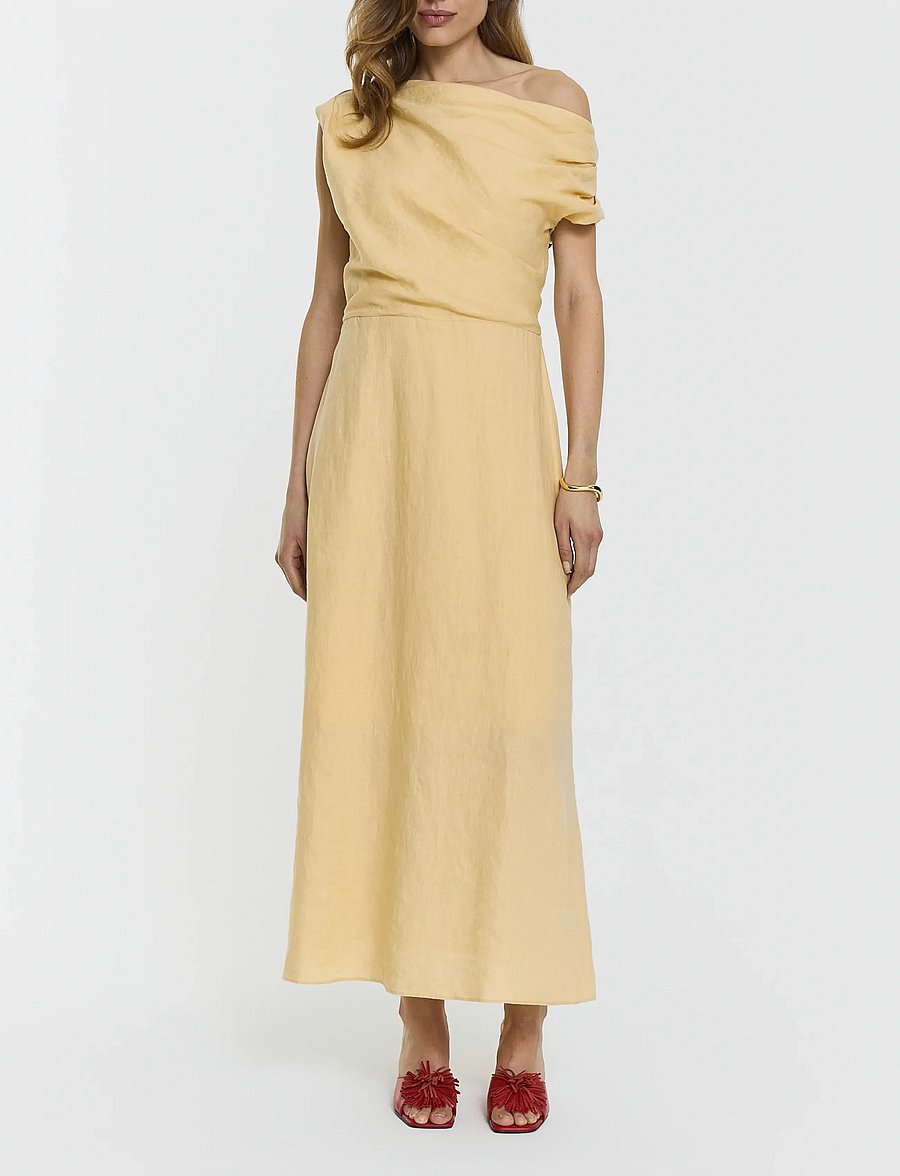 Twist & Tango - Reina Linen Dress - robes midi - butter yellow - 0