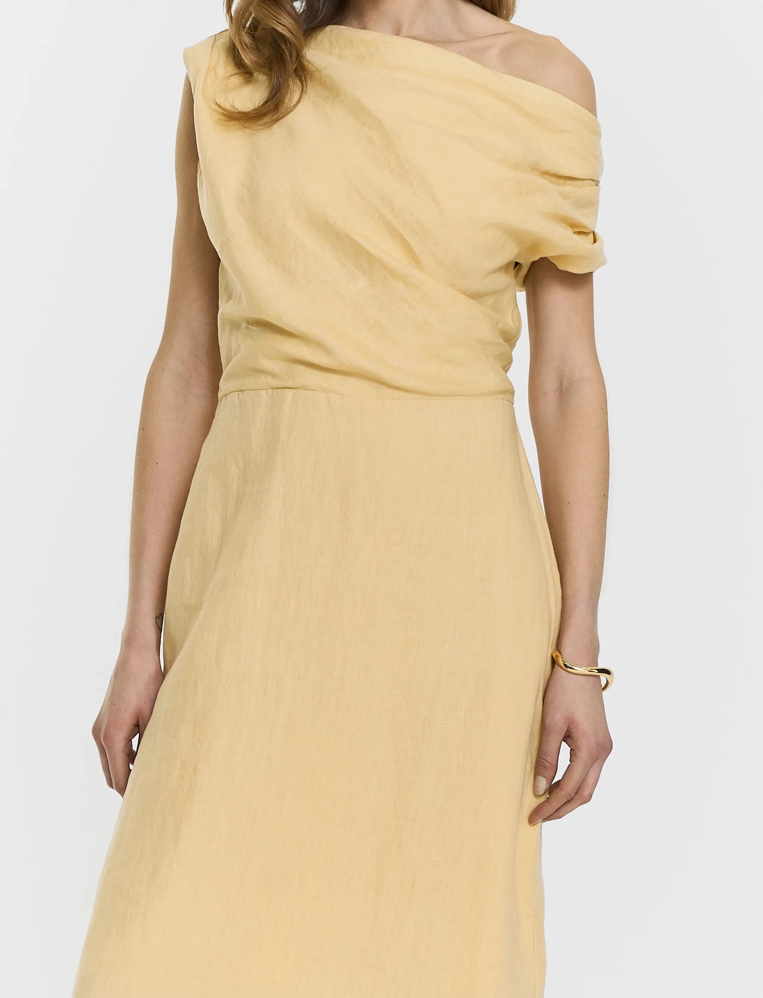 Twist & Tango - Reina Linen Dress - midi dresses - butter yellow - 3