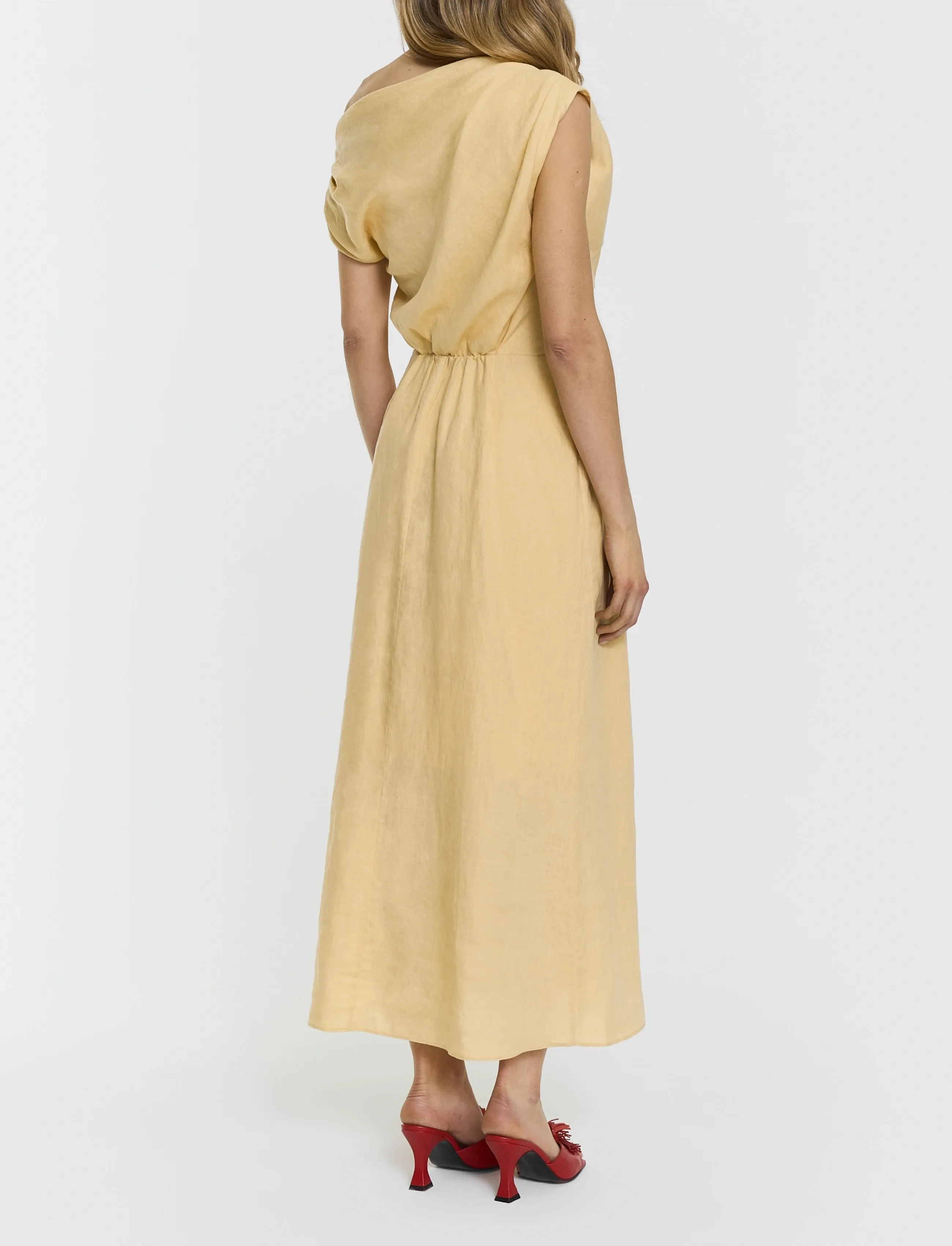 Twist & Tango - Reina Linen Dress - midi dresses - butter yellow - 4