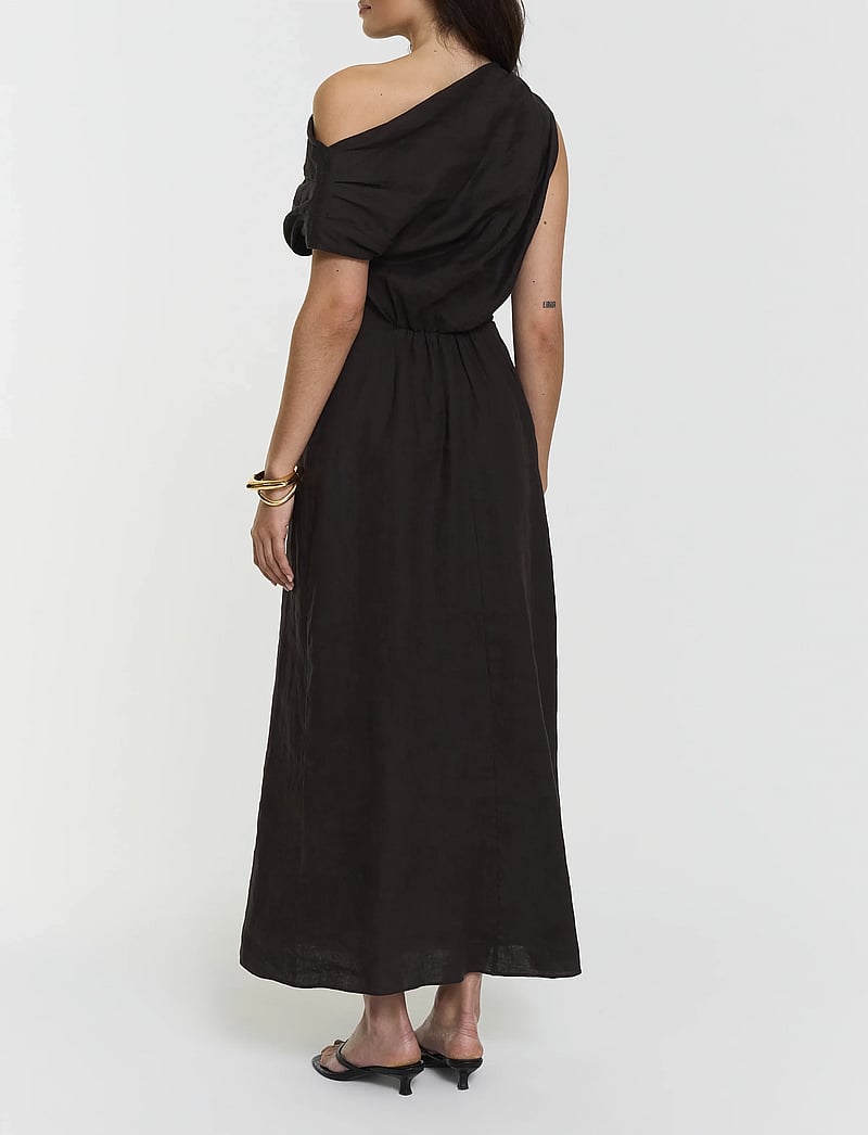 Twist & Tango - Reina Linen Dress - midimekot - coffee - 4