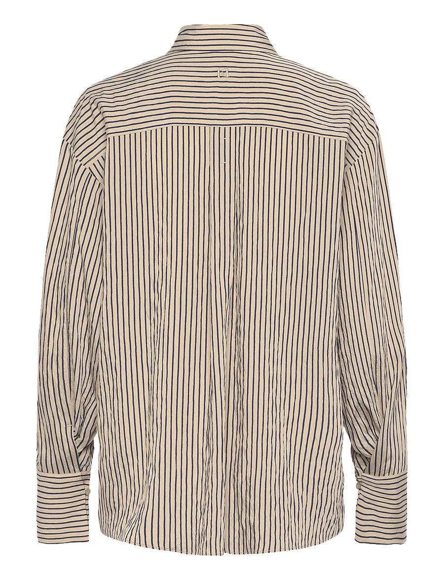 Twist & Tango - Arwa Shirt - langærmede skjorter - navy beige stripe - 2