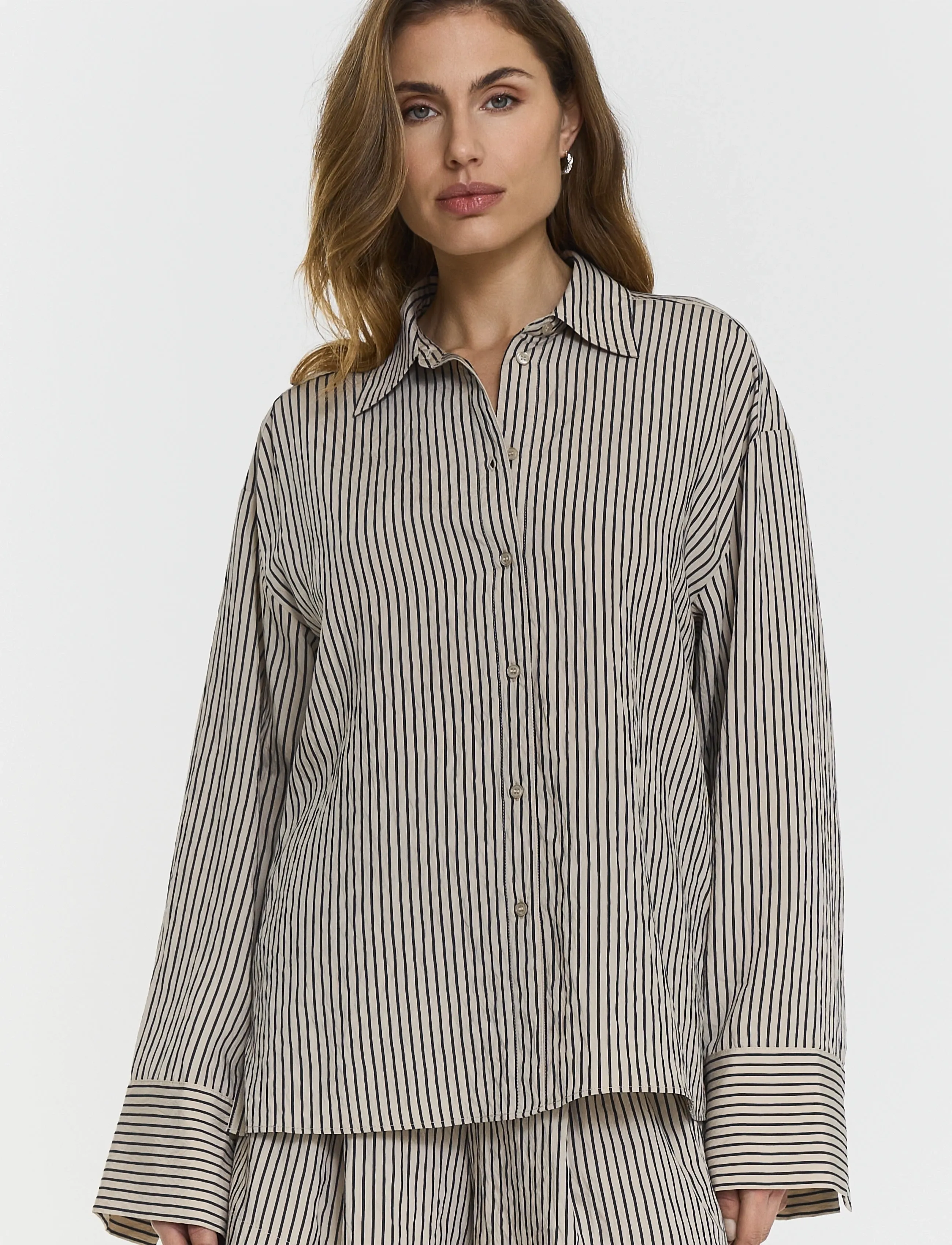 Twist & Tango - Arwa Shirt - långärmade skjortor - navy beige stripe - 3