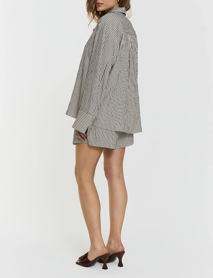 Twist & Tango - Arwa Shirt - langærmede skjorter - navy beige stripe - 4