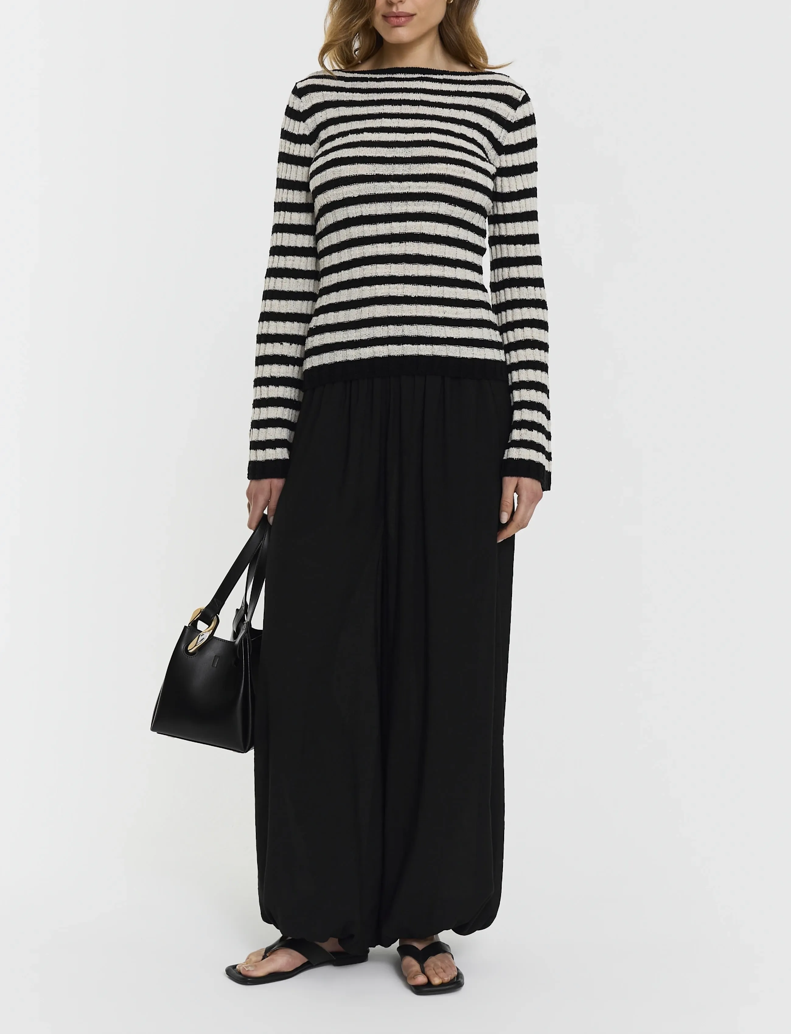 Twist & Tango Karlie Knitted Top - Pikkade varrukatega alussärgid - BLACK STRIPE / black