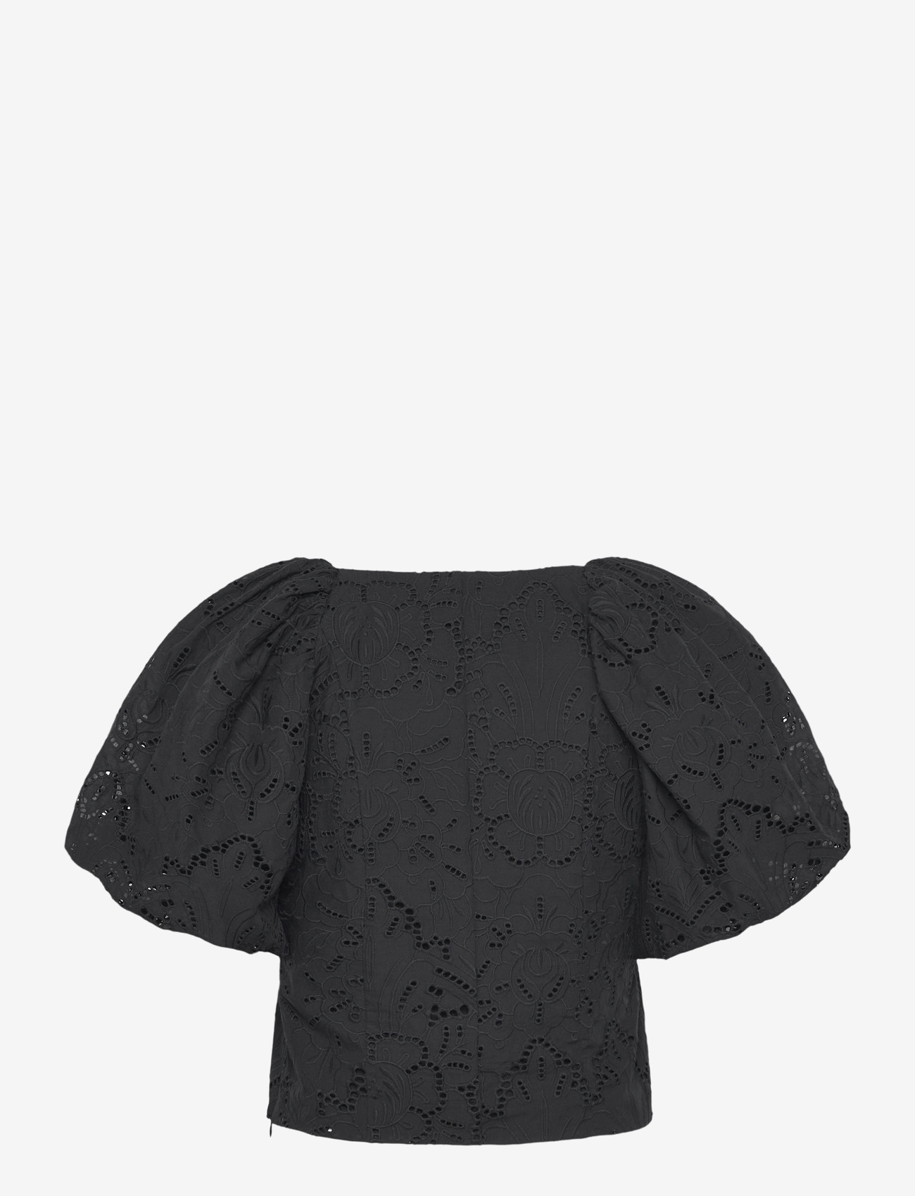 Twist & Tango - Mandie Broderie Blouse - kortærmede bluser - black - 2