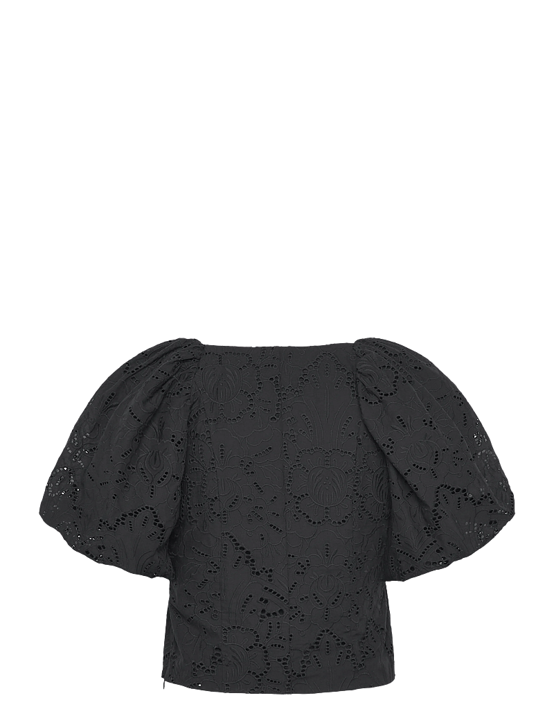 Twist & Tango - Mandie Broderie Blouse - kortærmede bluser - black - 2