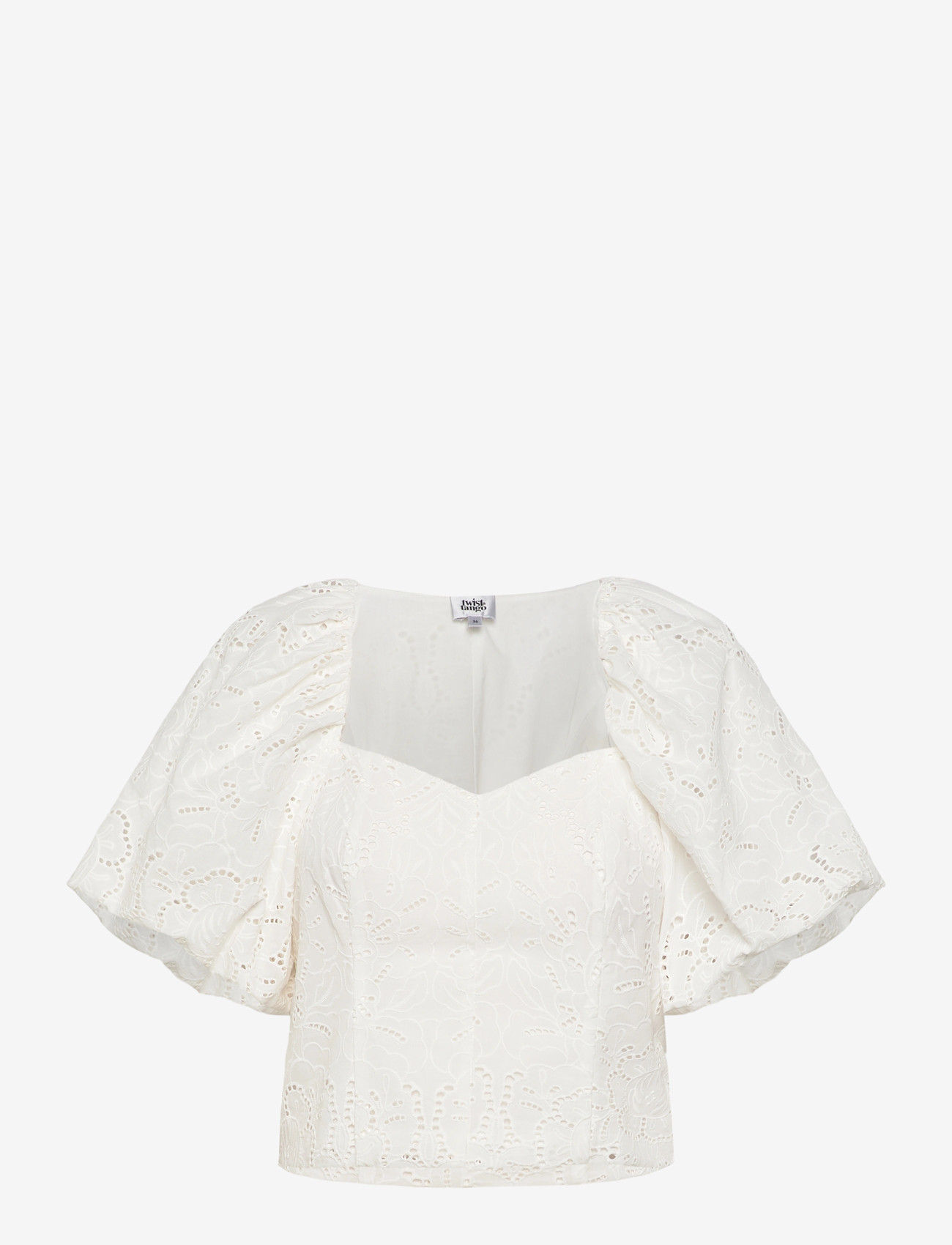 Twist & Tango - Mandie Broderie Blouse - kortærmede bluser - white - 0