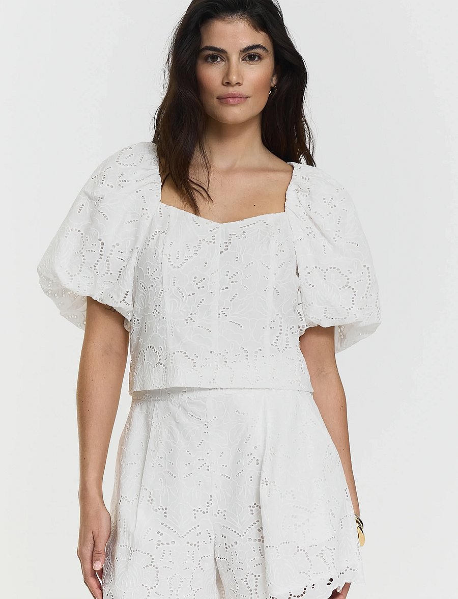 Twist & Tango - Mandie Broderie Blouse - bluzki z krótkim rękawem - white - 3