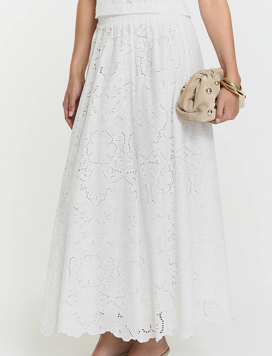 Twist & Tango - Janice Broderie Skirt - midi nederdele - white - 3