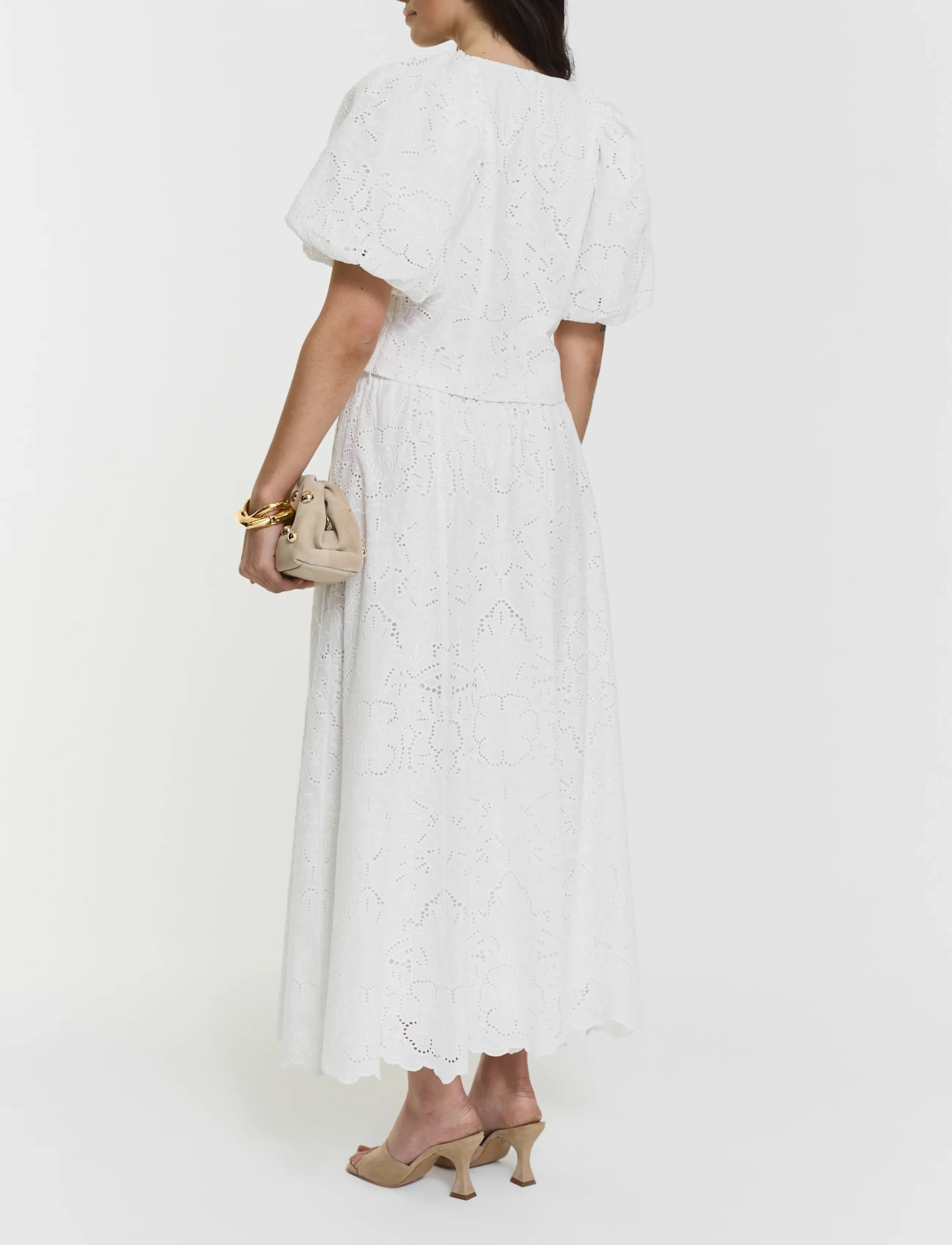Twist & Tango - Janice Broderie Skirt - midi nederdele - white - 4