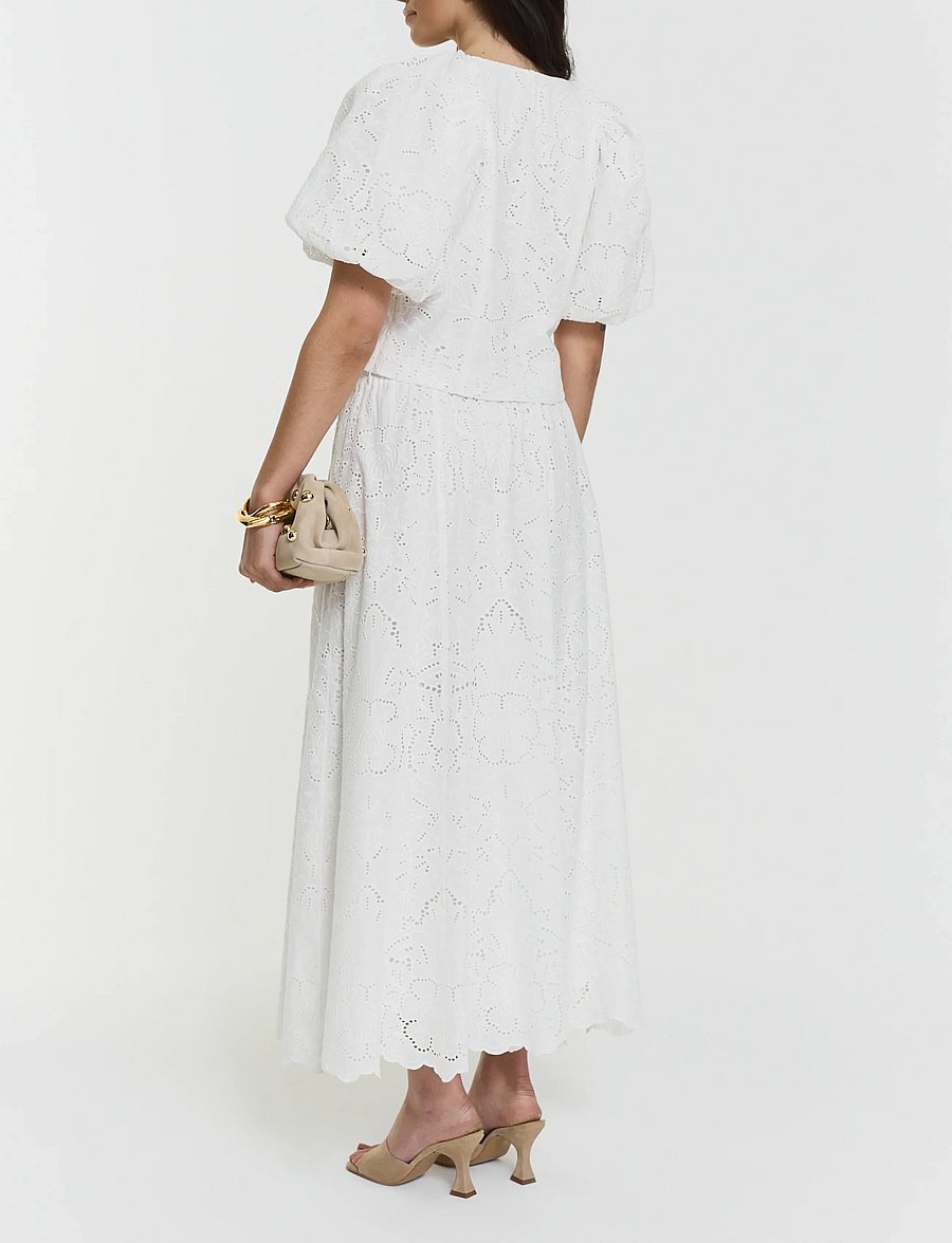 Twist & Tango - Janice Broderie Skirt - midi nederdele - white - 4