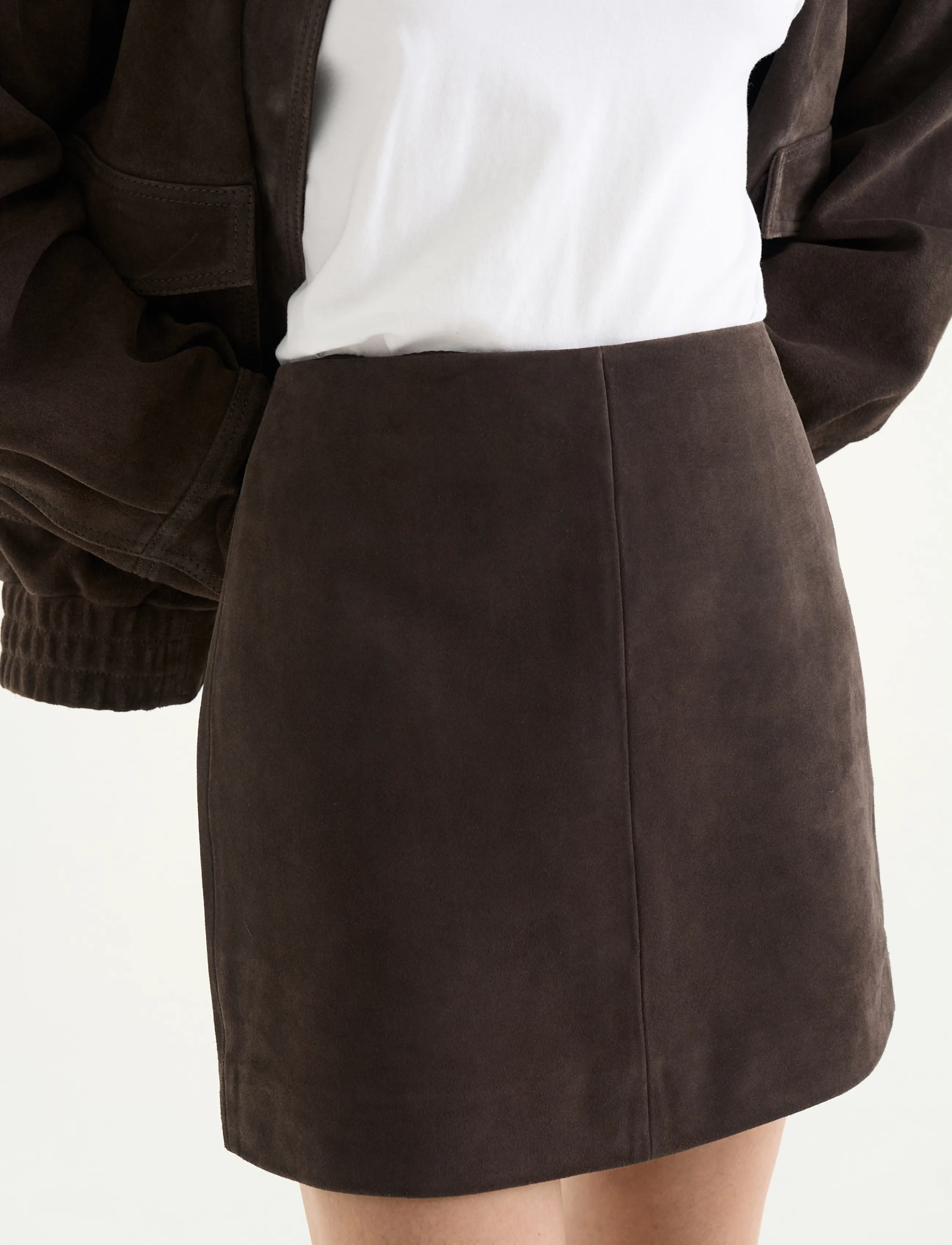 Twist & Tango - Hollow Suede Skirt - short skirts - mocha brown - 3
