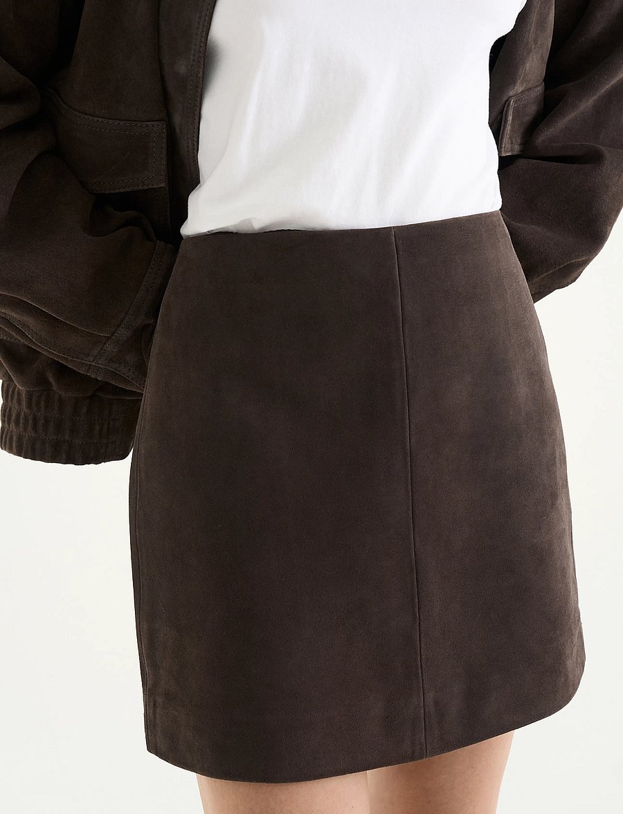 Twist & Tango - Hollow Suede Skirt - kurze röcke - mocha brown - 3