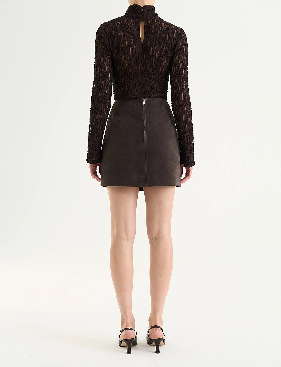 Twist & Tango - Hollow Suede Skirt - kurze röcke - mocha brown - 4