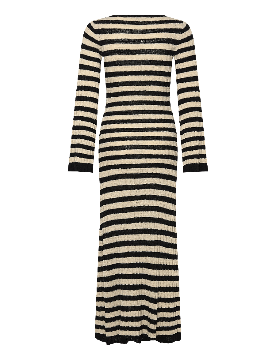Twist & Tango - Althea Knitted Dress - strikkjoler - black beige stripe - 2