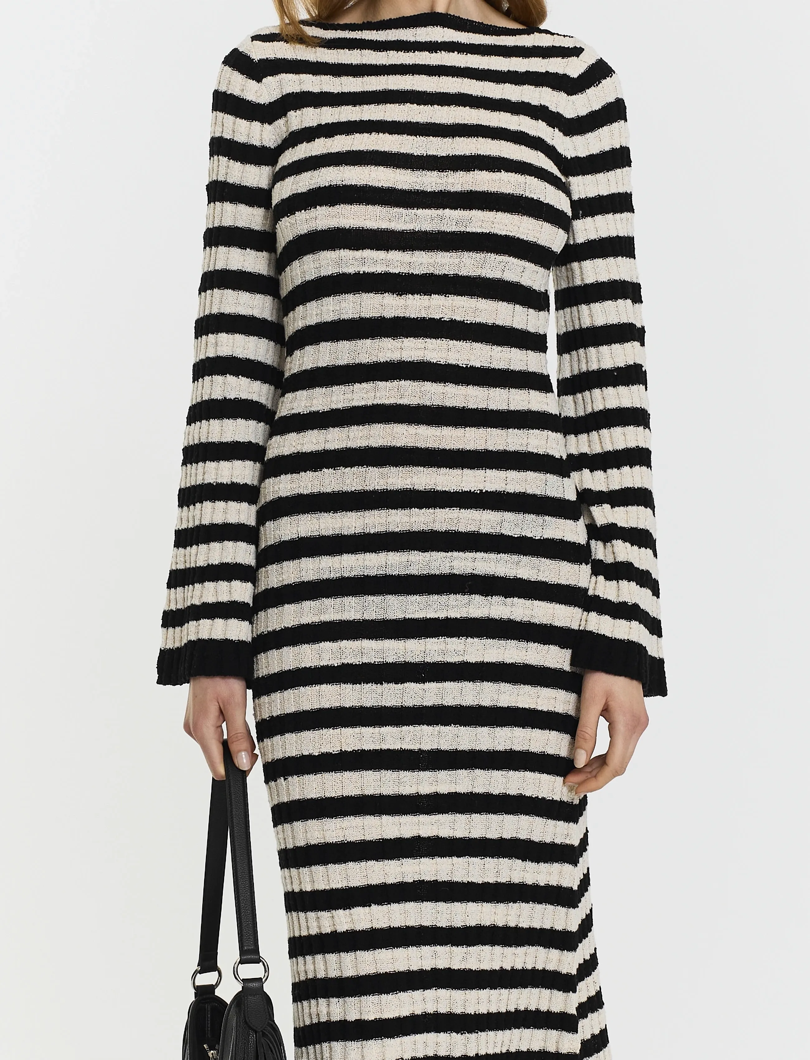 Twist & Tango - Althea Knitted Dress - strikkjoler - black beige stripe - 3