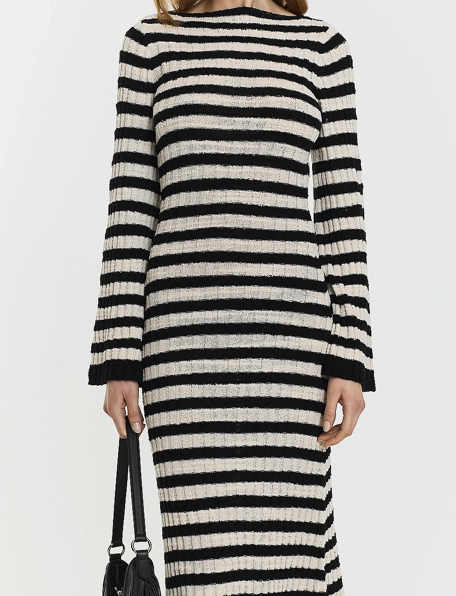 Twist & Tango - Althea Knitted Dress - strikkjoler - black beige stripe - 3