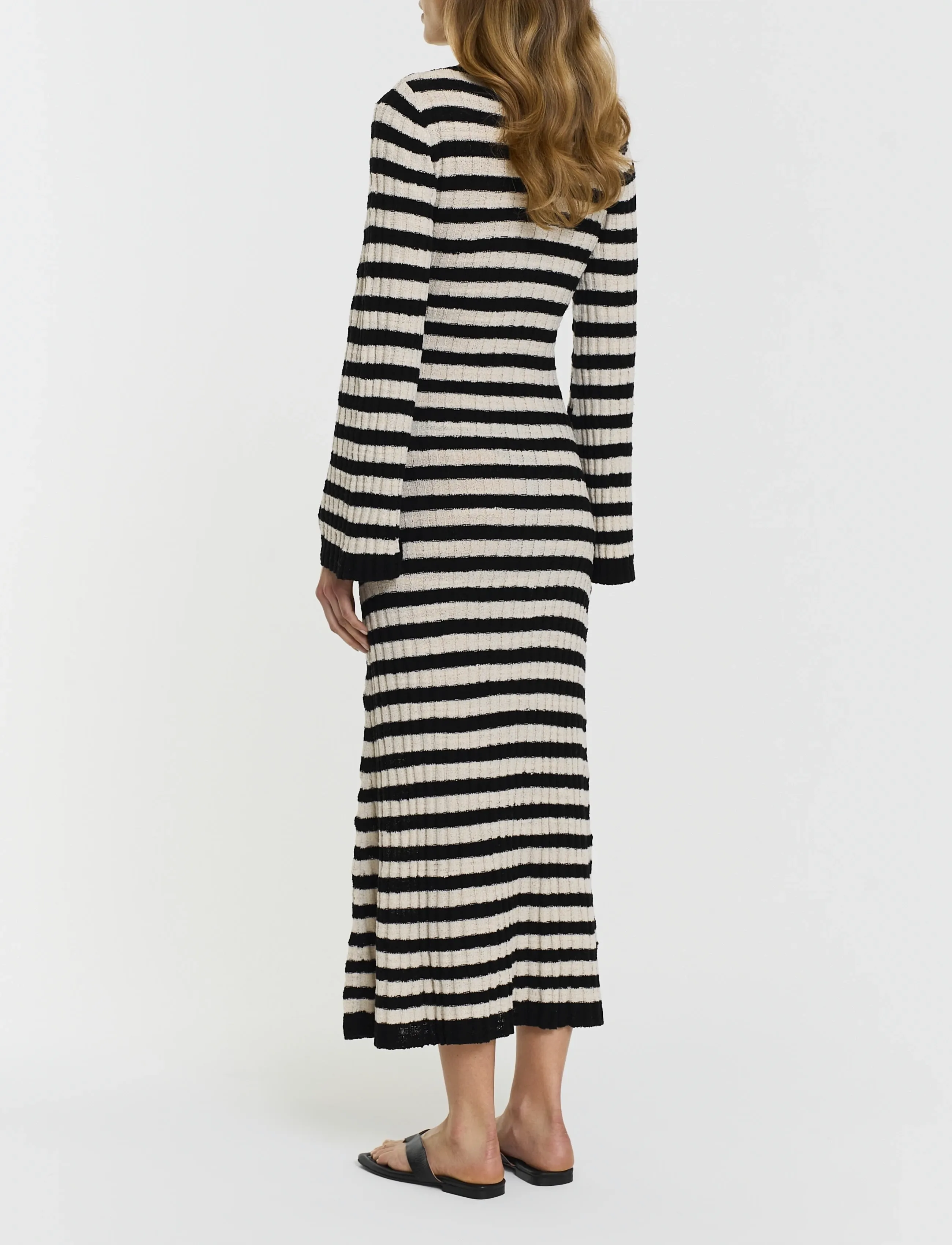 Twist & Tango - Althea Knitted Dress - strikkjoler - black beige stripe - 4
