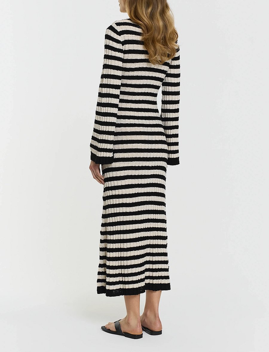 Twist & Tango - Althea Knitted Dress - strikkjoler - black beige stripe - 4