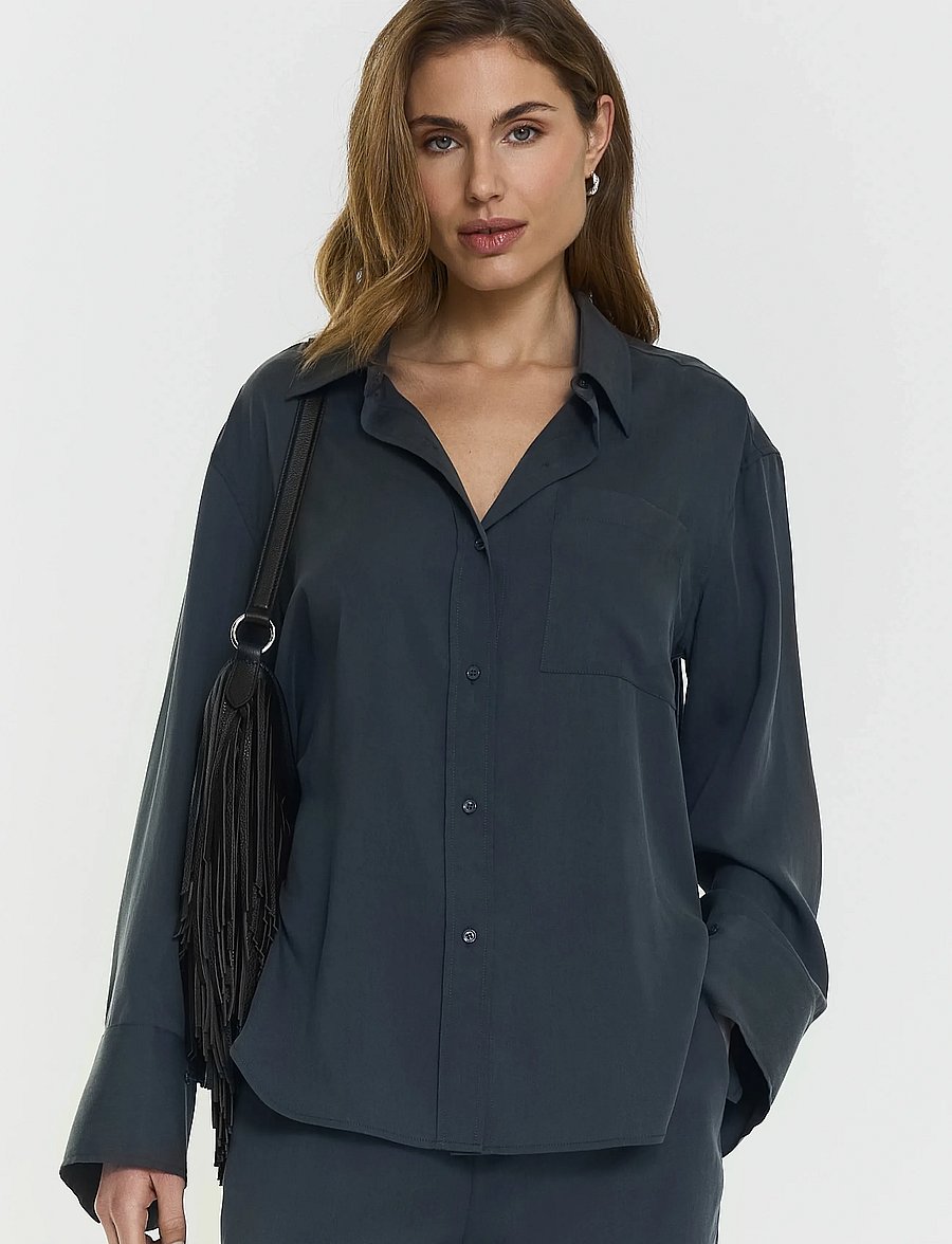 Twist & Tango - Kiara Fluid Shirt - langærmede skjorter - future dusk - 3